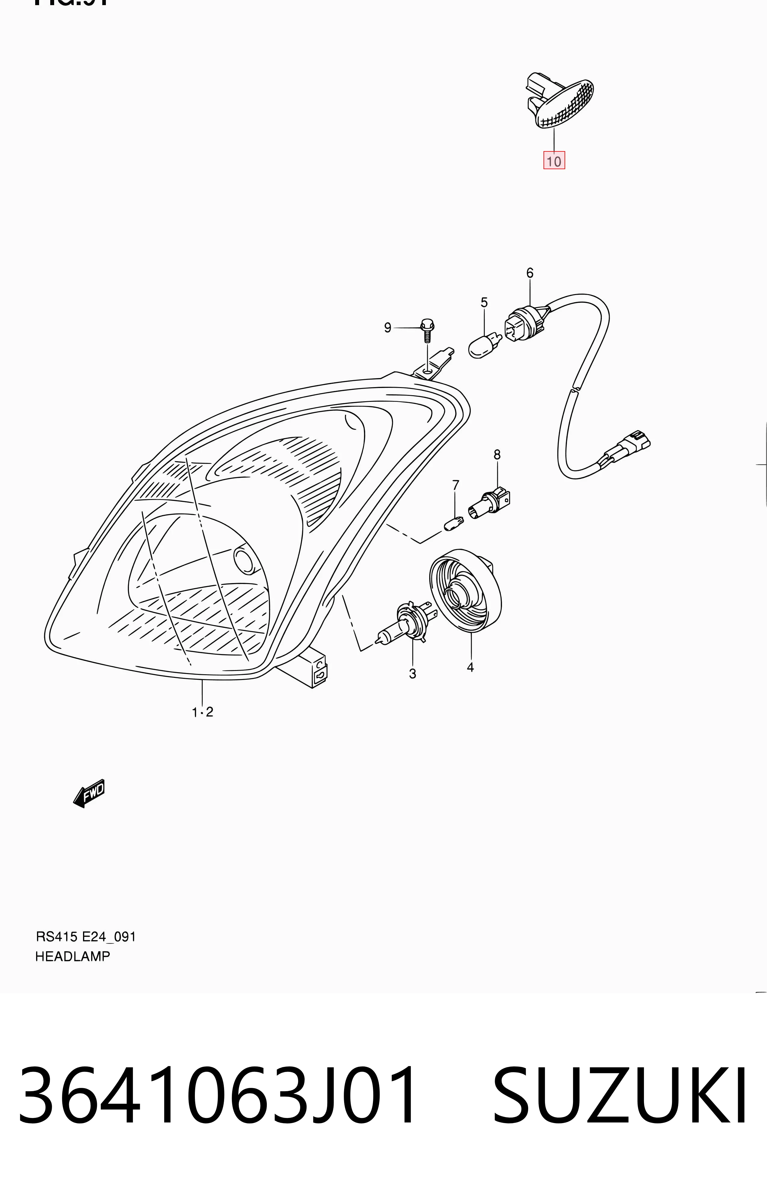 3641063J01 Suzuki Повторитель поворота на крыло