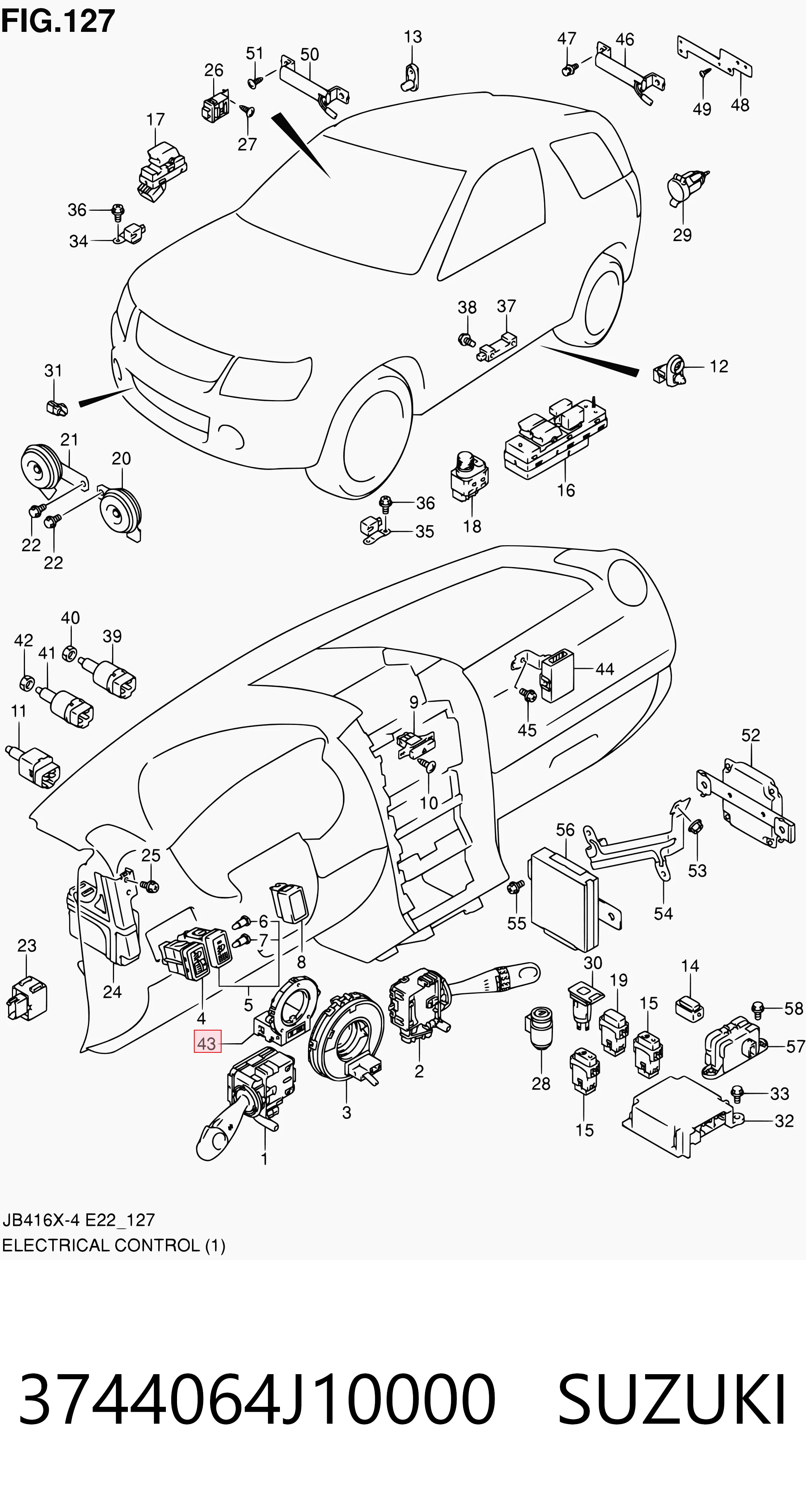 3744064J10000 Suzuki Датчик угла поворота руля
