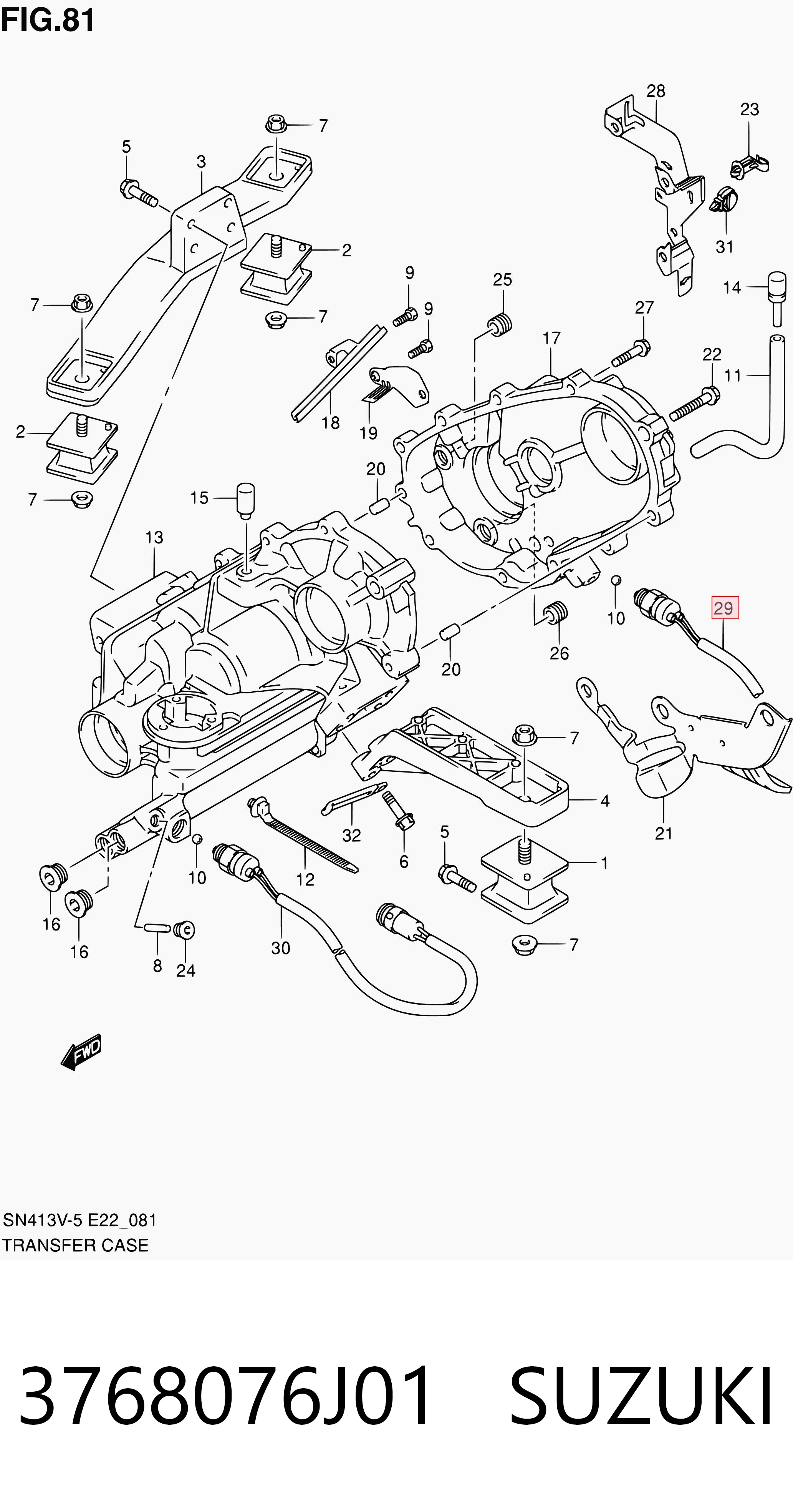 3768076J01 Suzuki Датчик раздаточной коробки включения полного привода