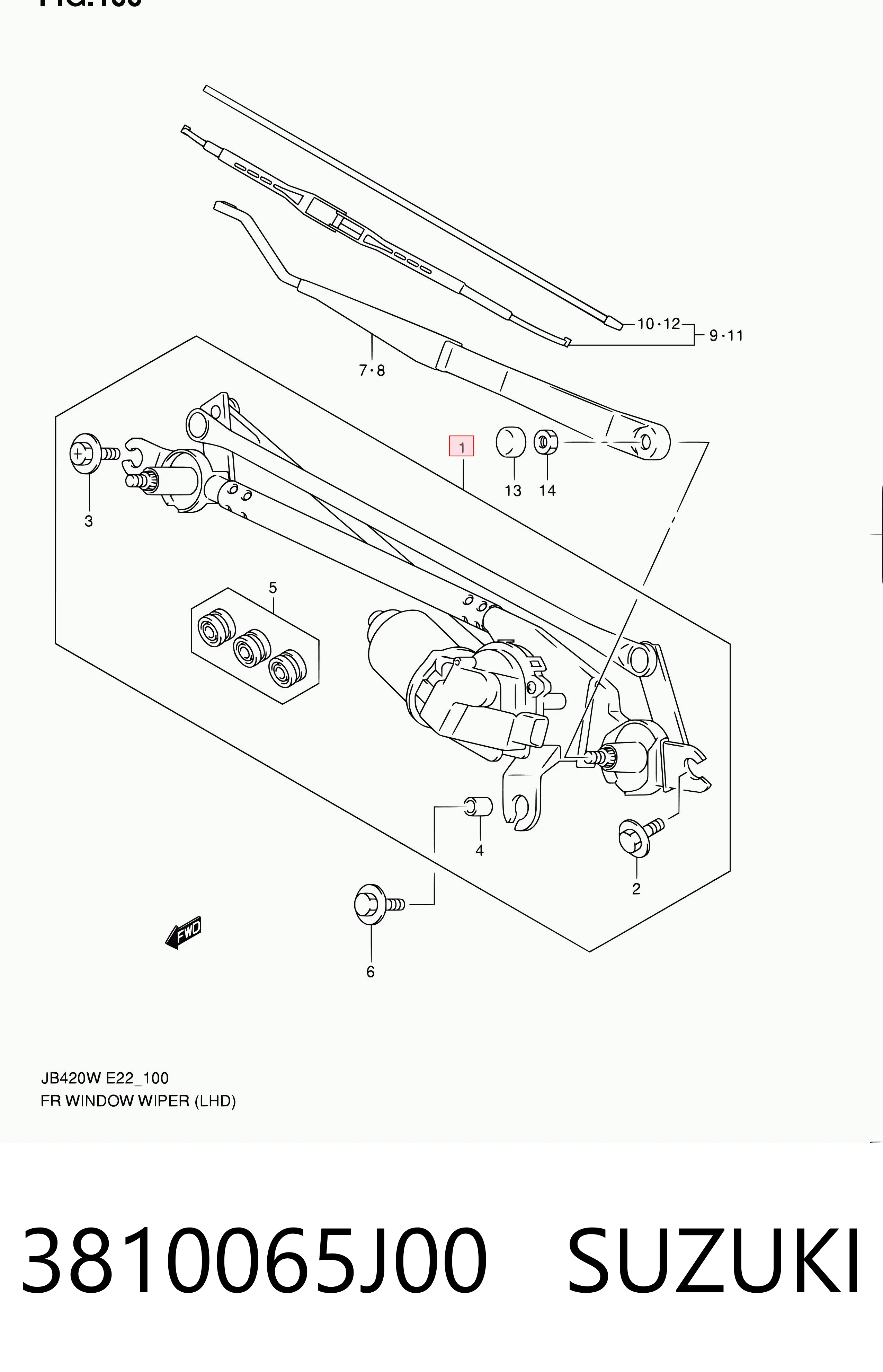 3810065J00 Suzuki Трапеция стеклоочистителя