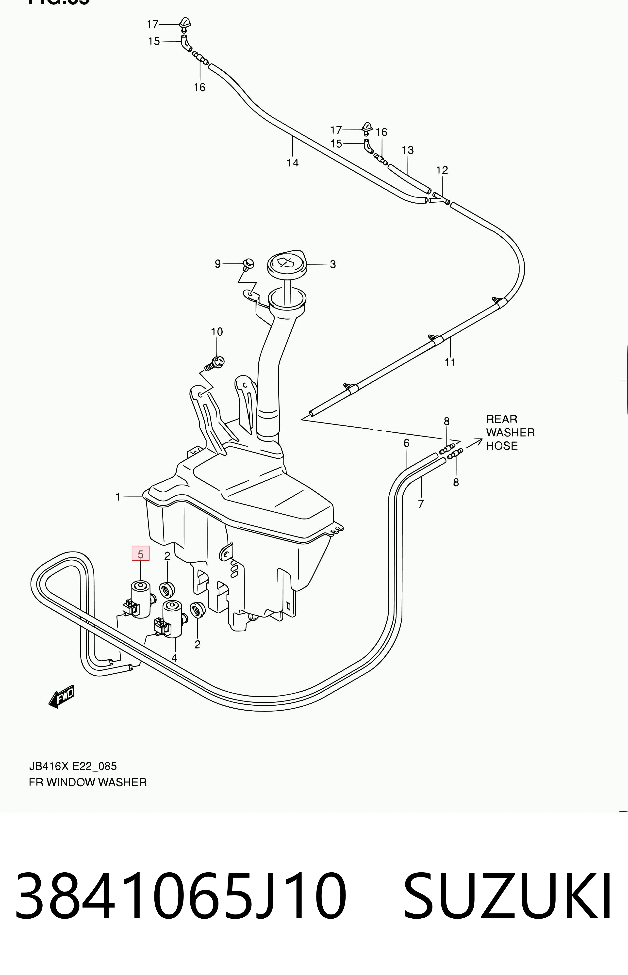 3841065J10 Suzuki Насос омывателя задний