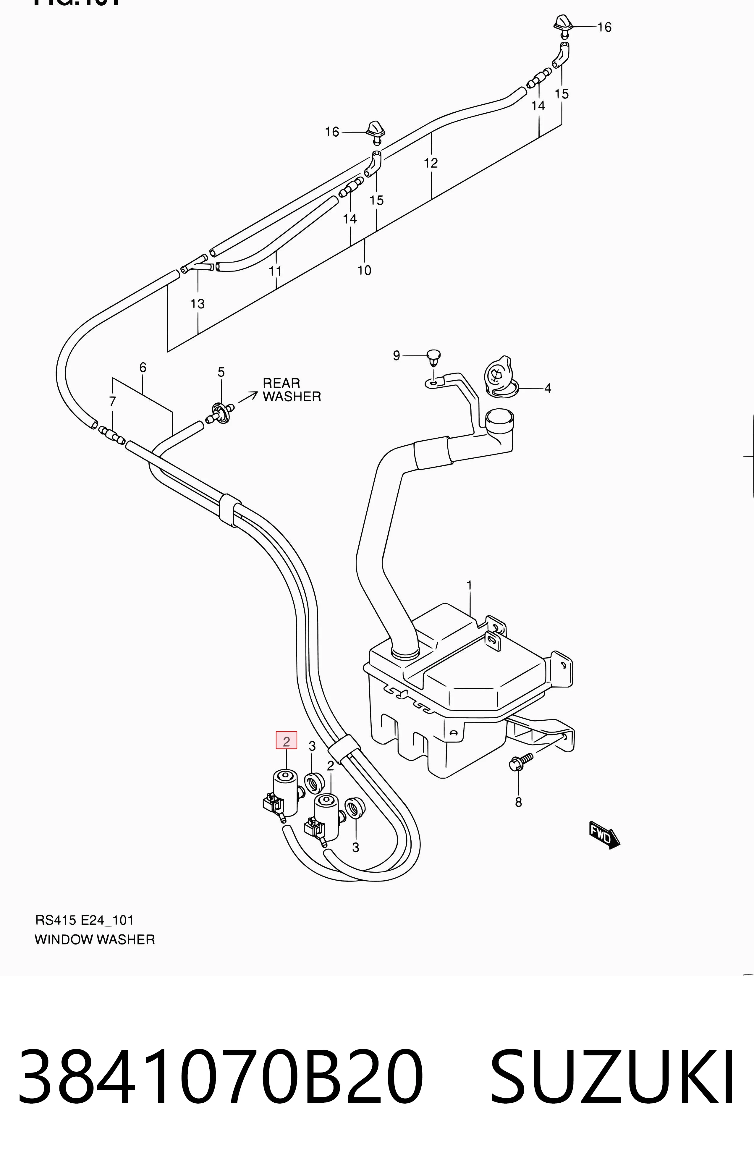3841070B20 Suzuki Мотор омывателя лобового стекла