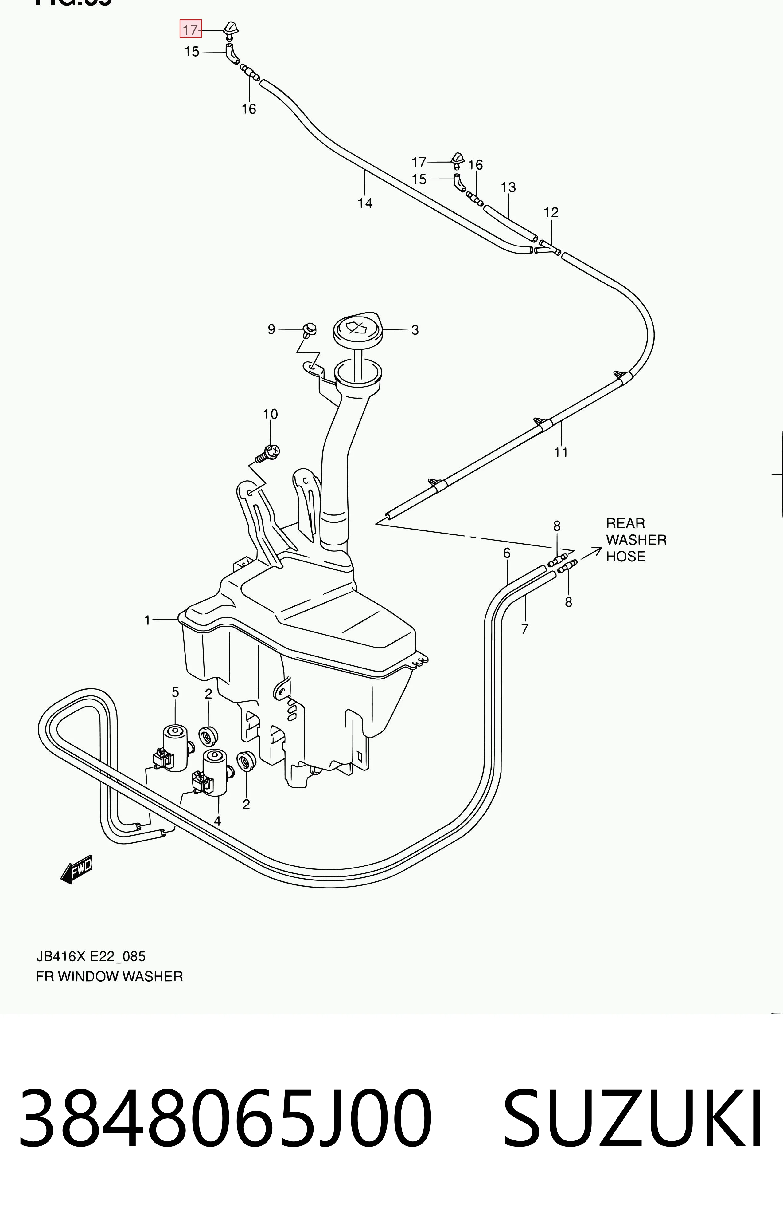 3848065J00 Suzuki Веерная форсунка омывателя