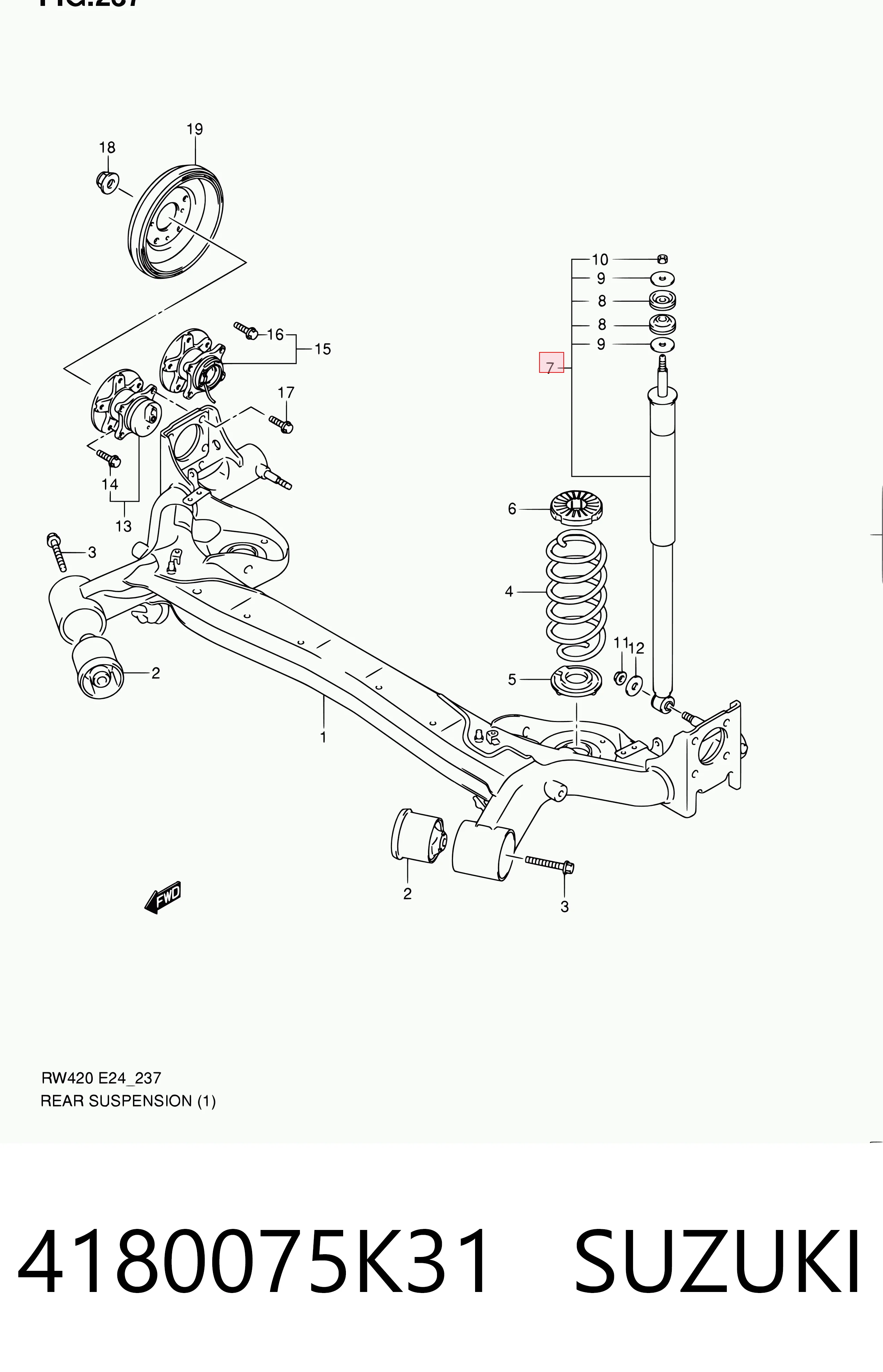 4180075K31 Suzuki Амортизаторы задние