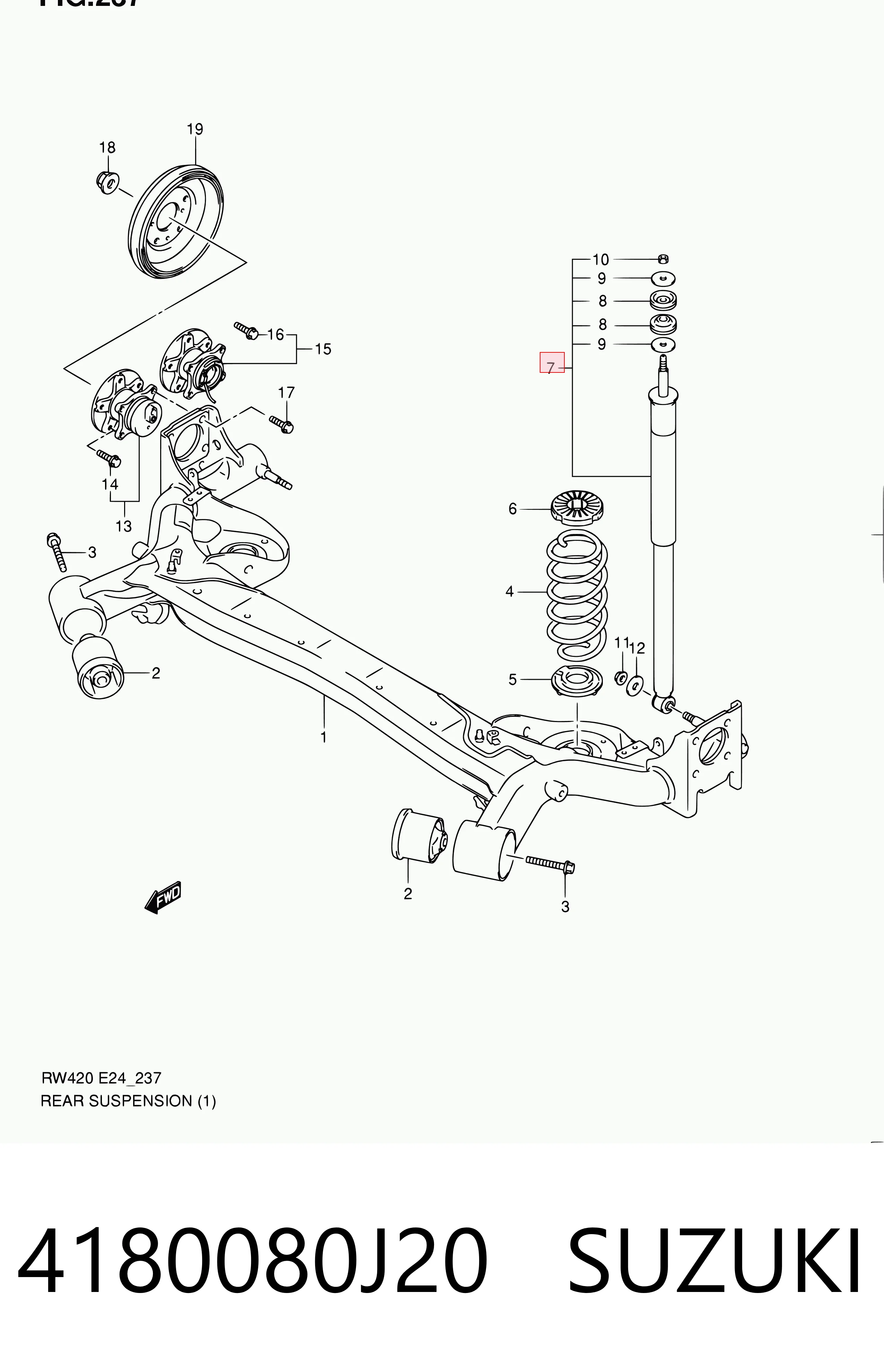 4180080J20 Suzuki Амортизаторы задние