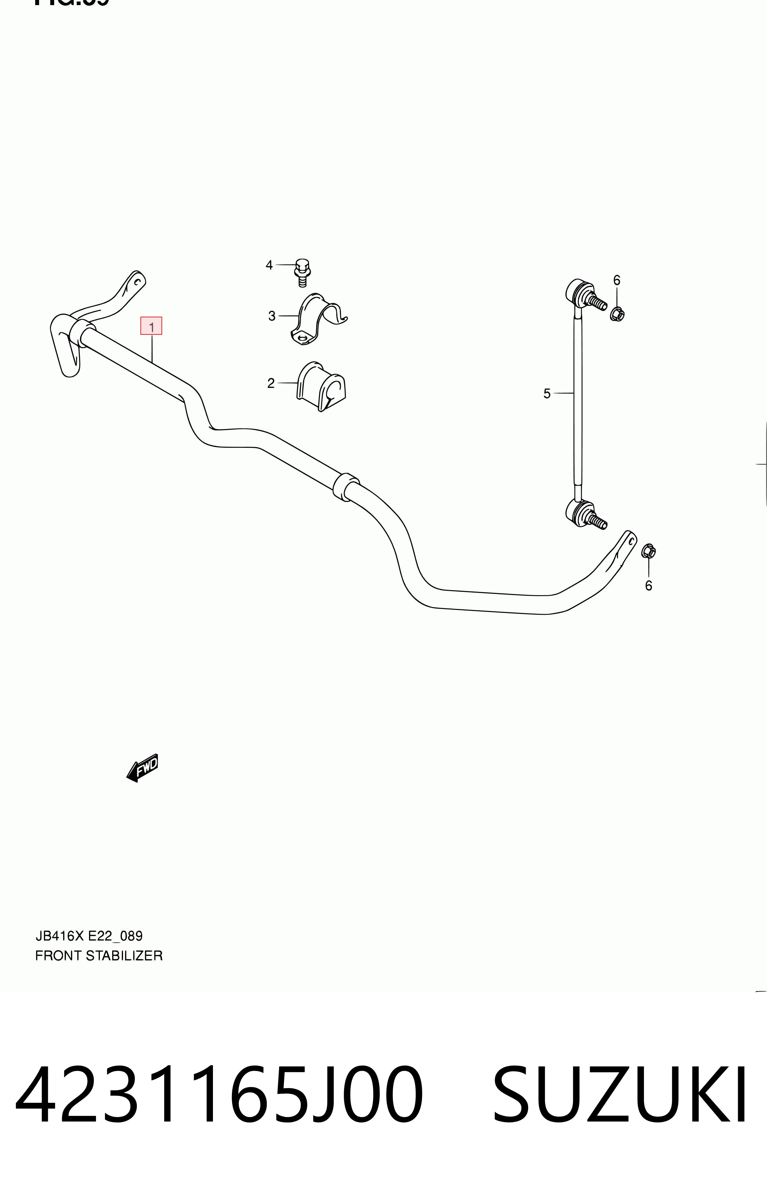 4231165J00 Suzuki Стабилизатор передней устойчивости