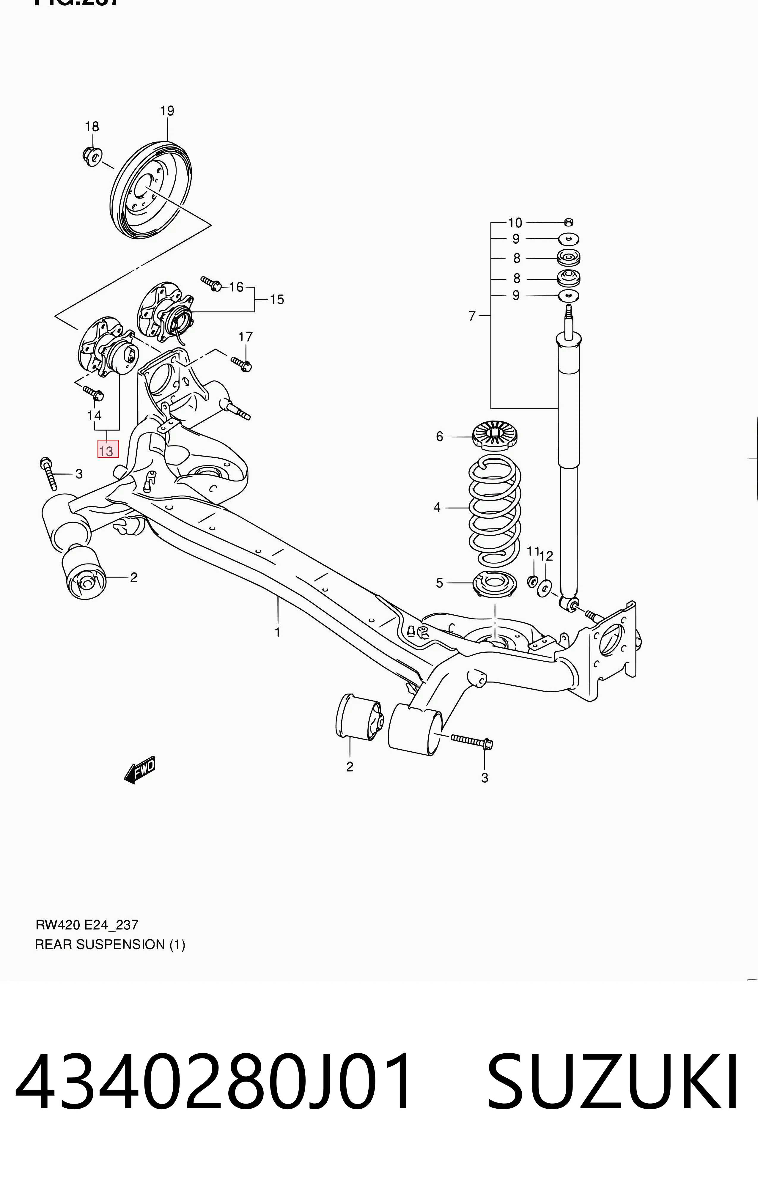 4340280J01 Suzuki Ступица задняя