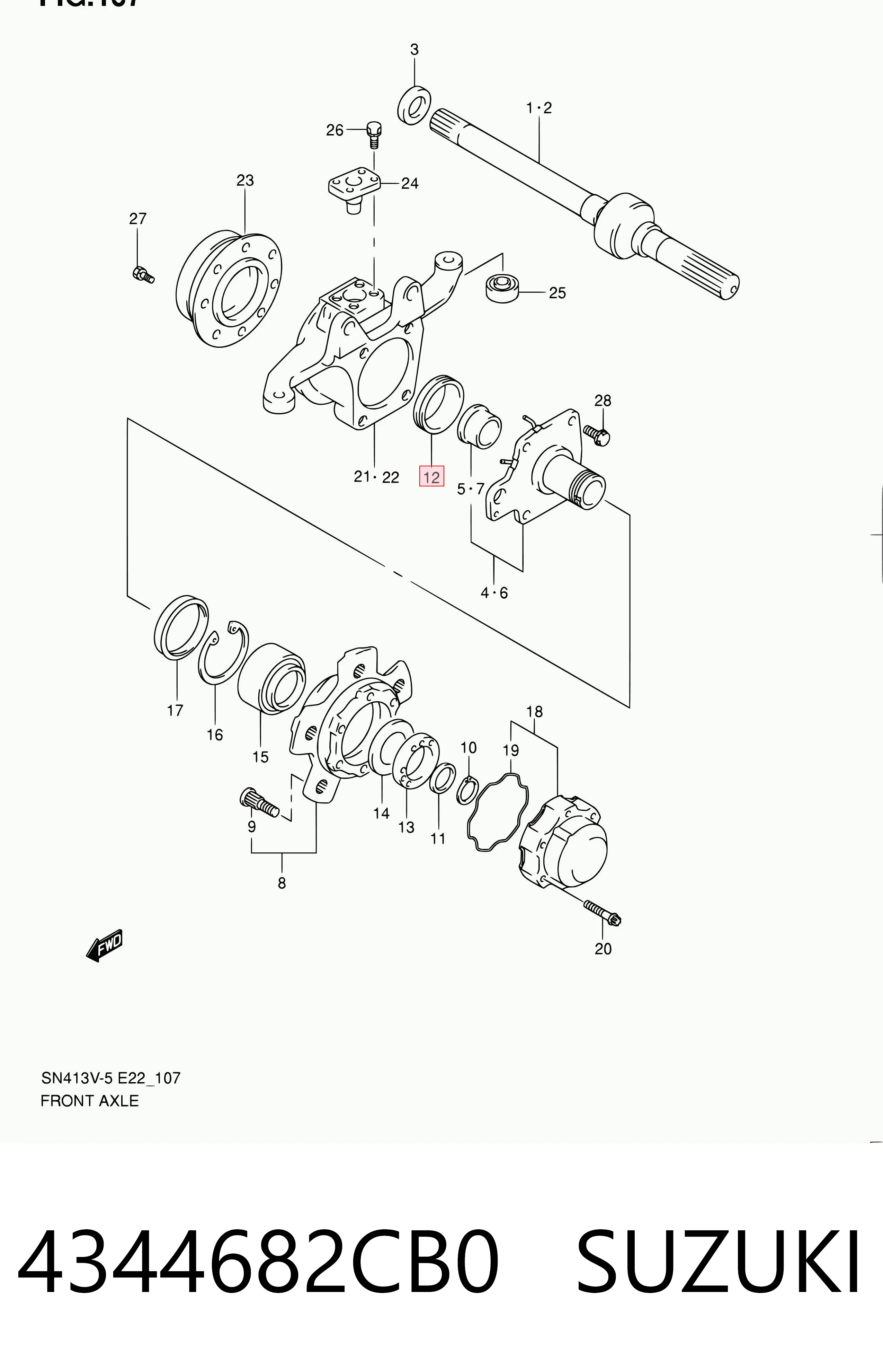 4344682CB0 Suzuki Сальник передней ступицы внутренний