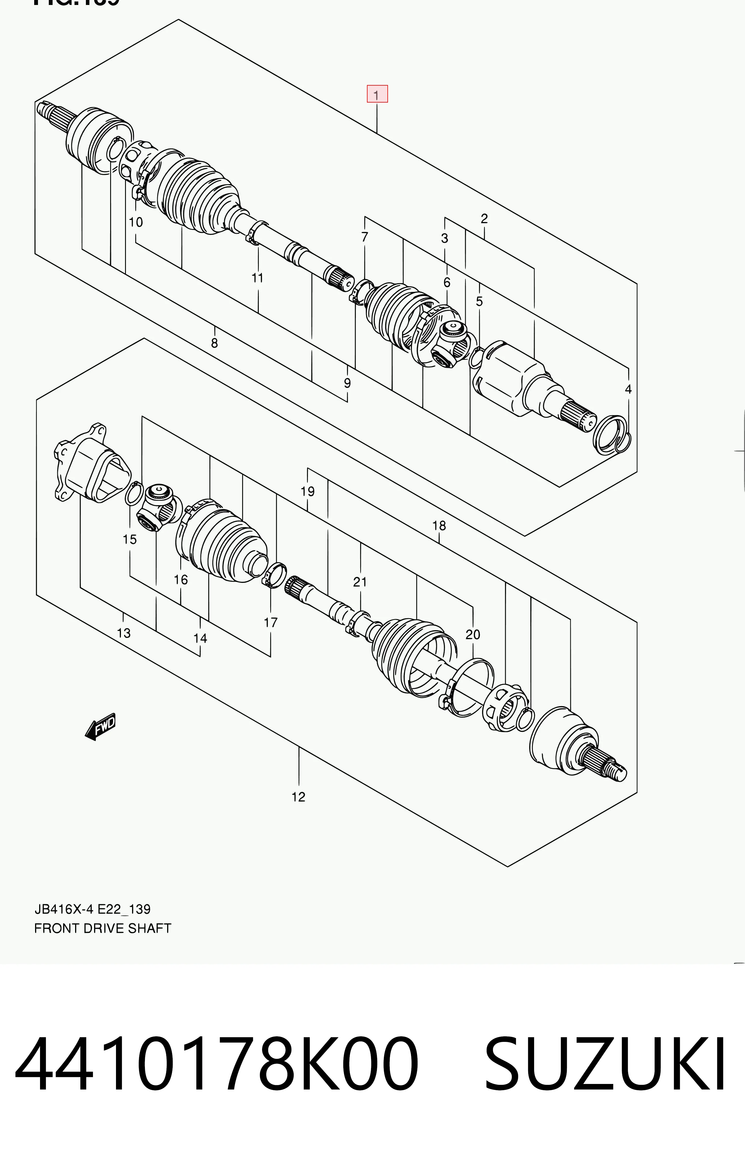 4410178K00 Suzuki Полуось передняя, правая