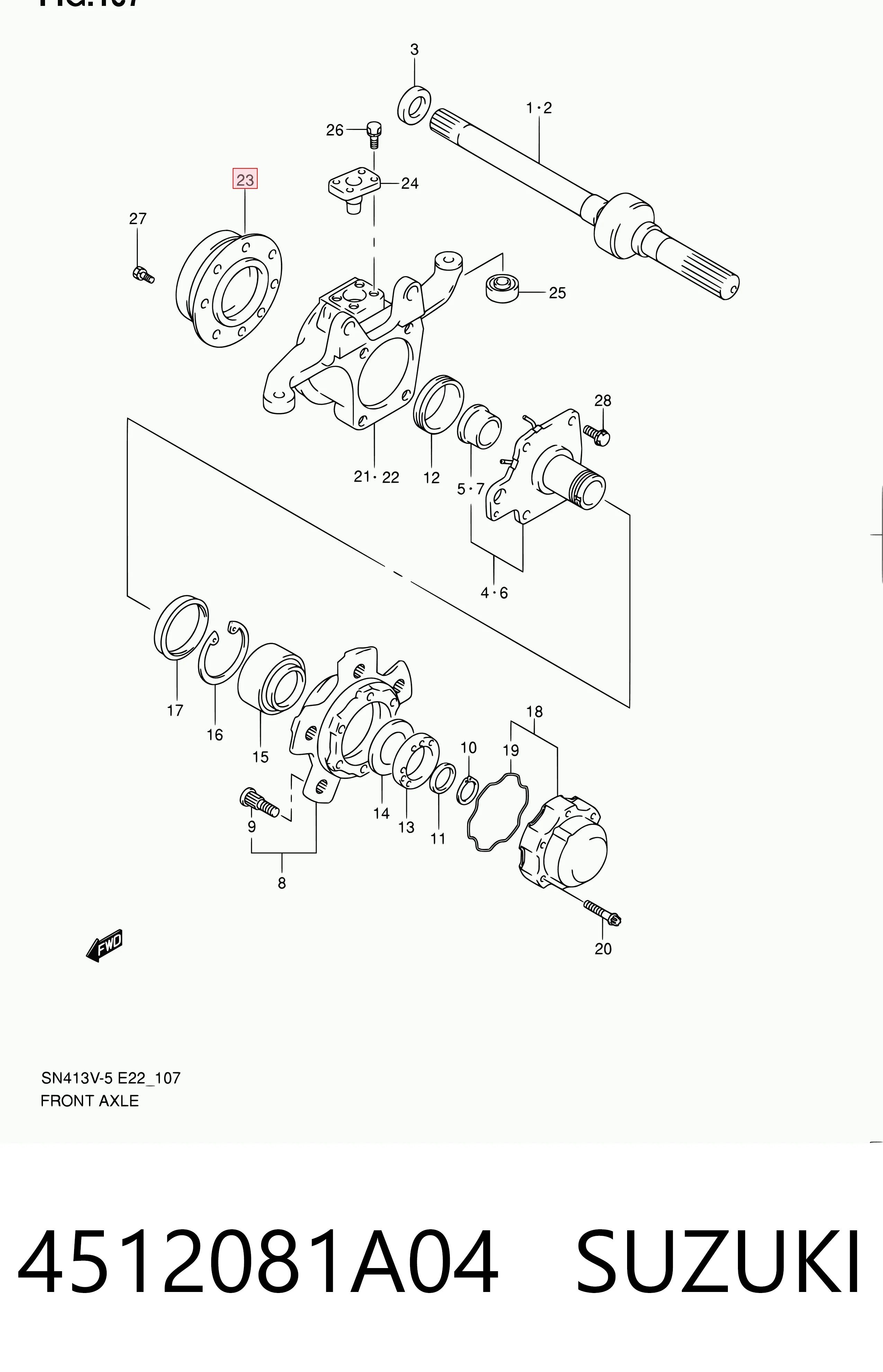 4512081A04 Suzuki Сальник переднего поворотного кулака