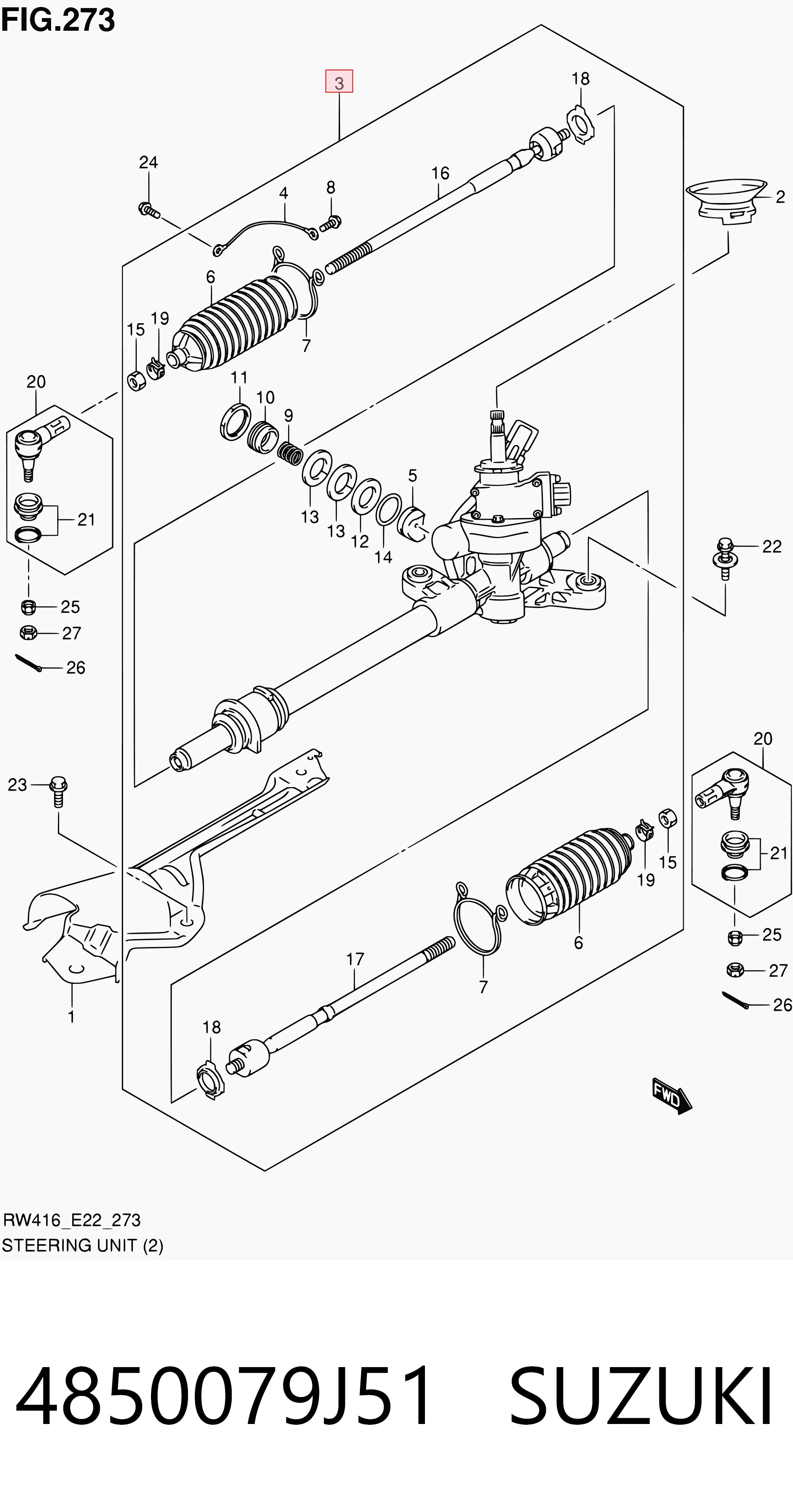 4850079J51 Suzuki Управление рулевое в сборе