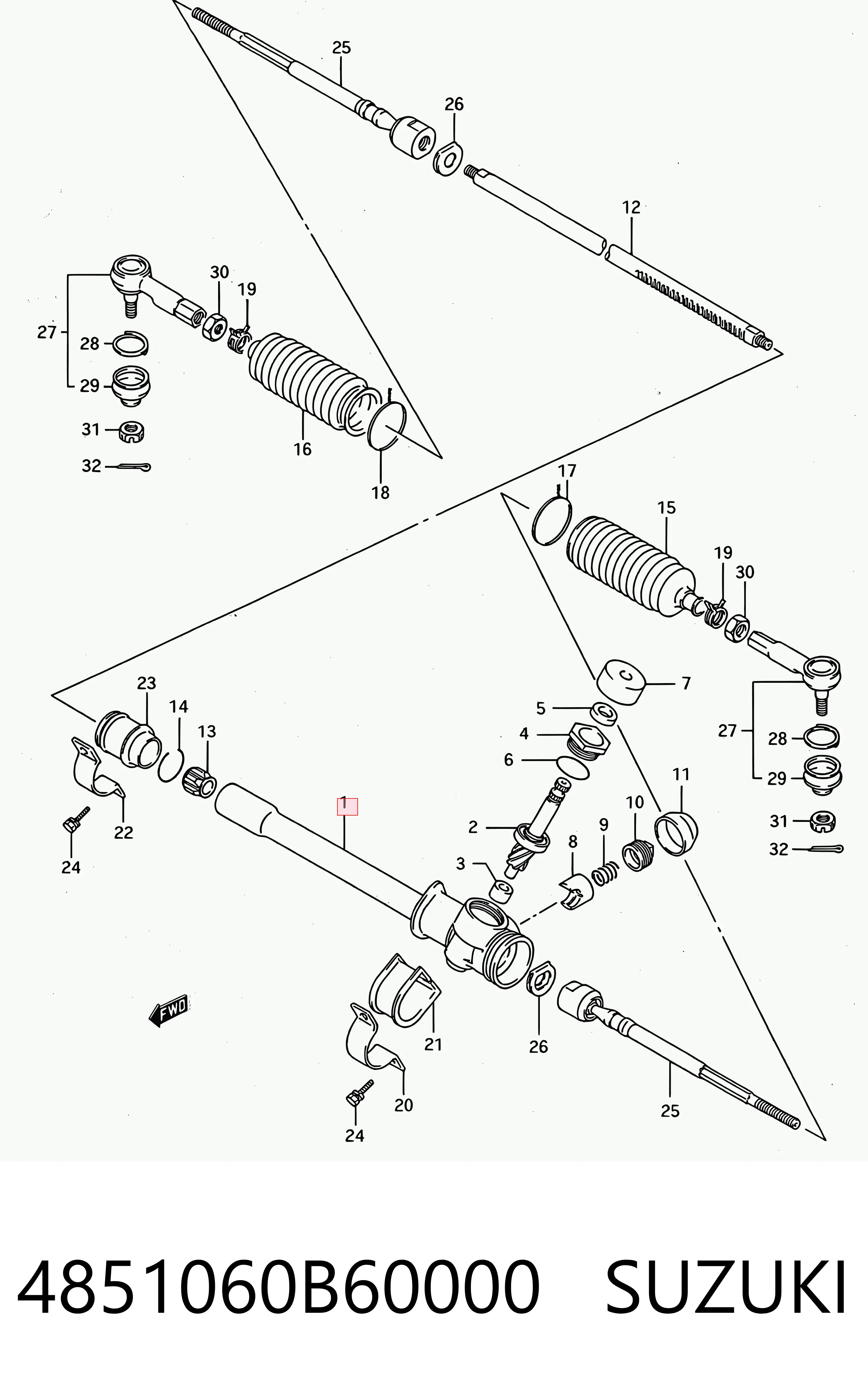 4851060B60 Subaru Управление рулевое в сборе