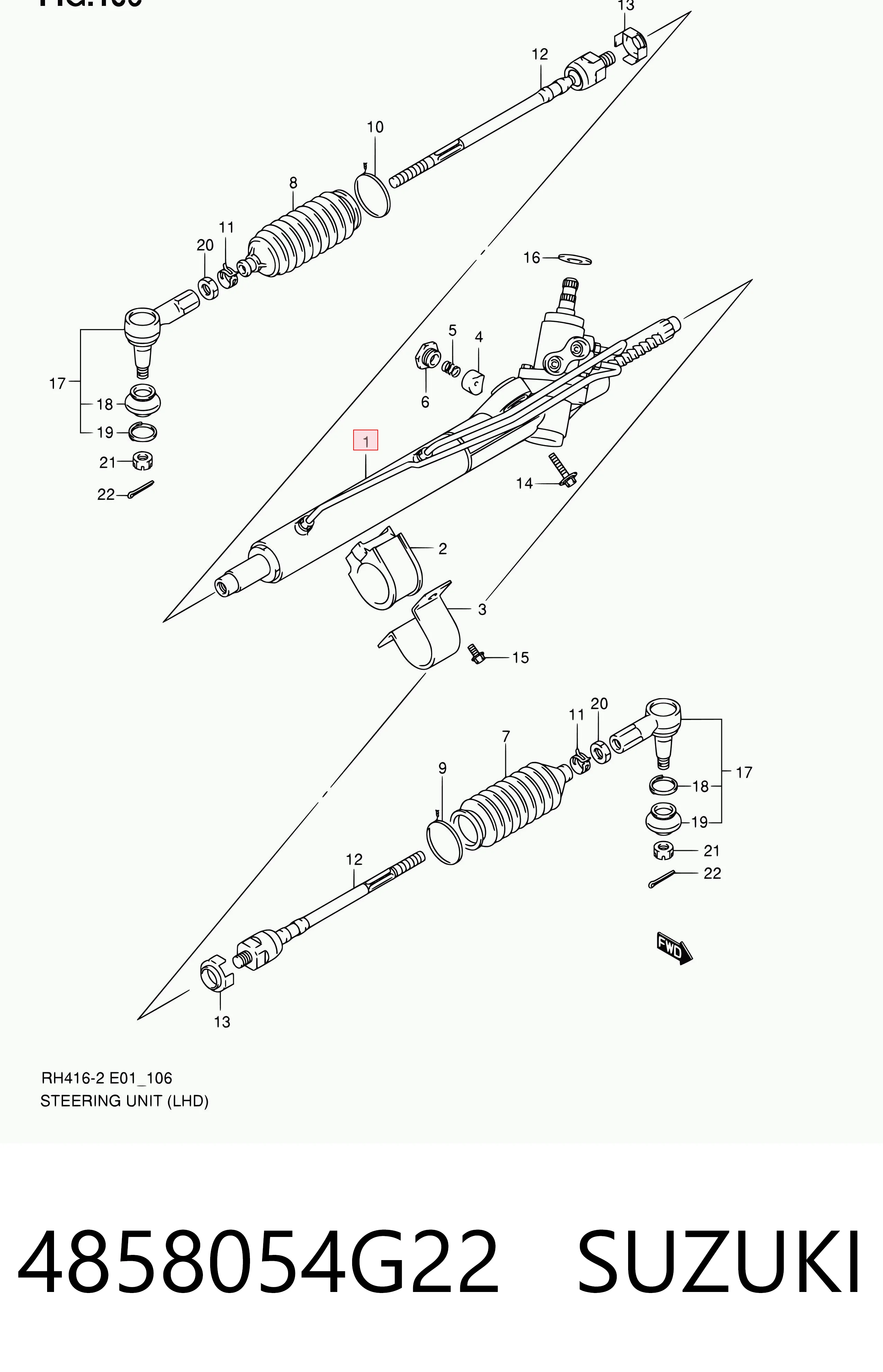 4858054G22 Suzuki Управление рулевое в сборе