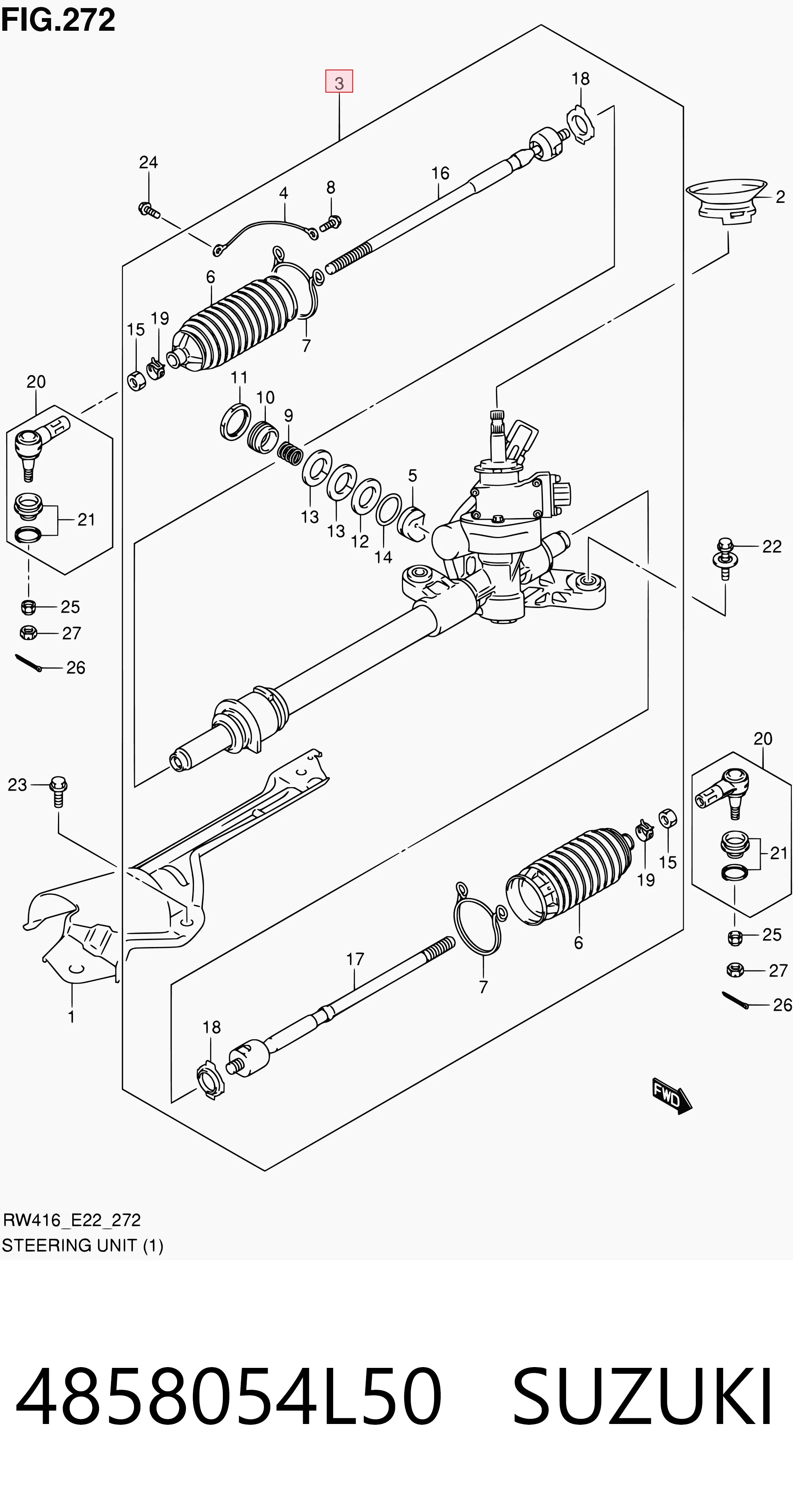 4858054L50 Suzuki Управление рулевое в сборе