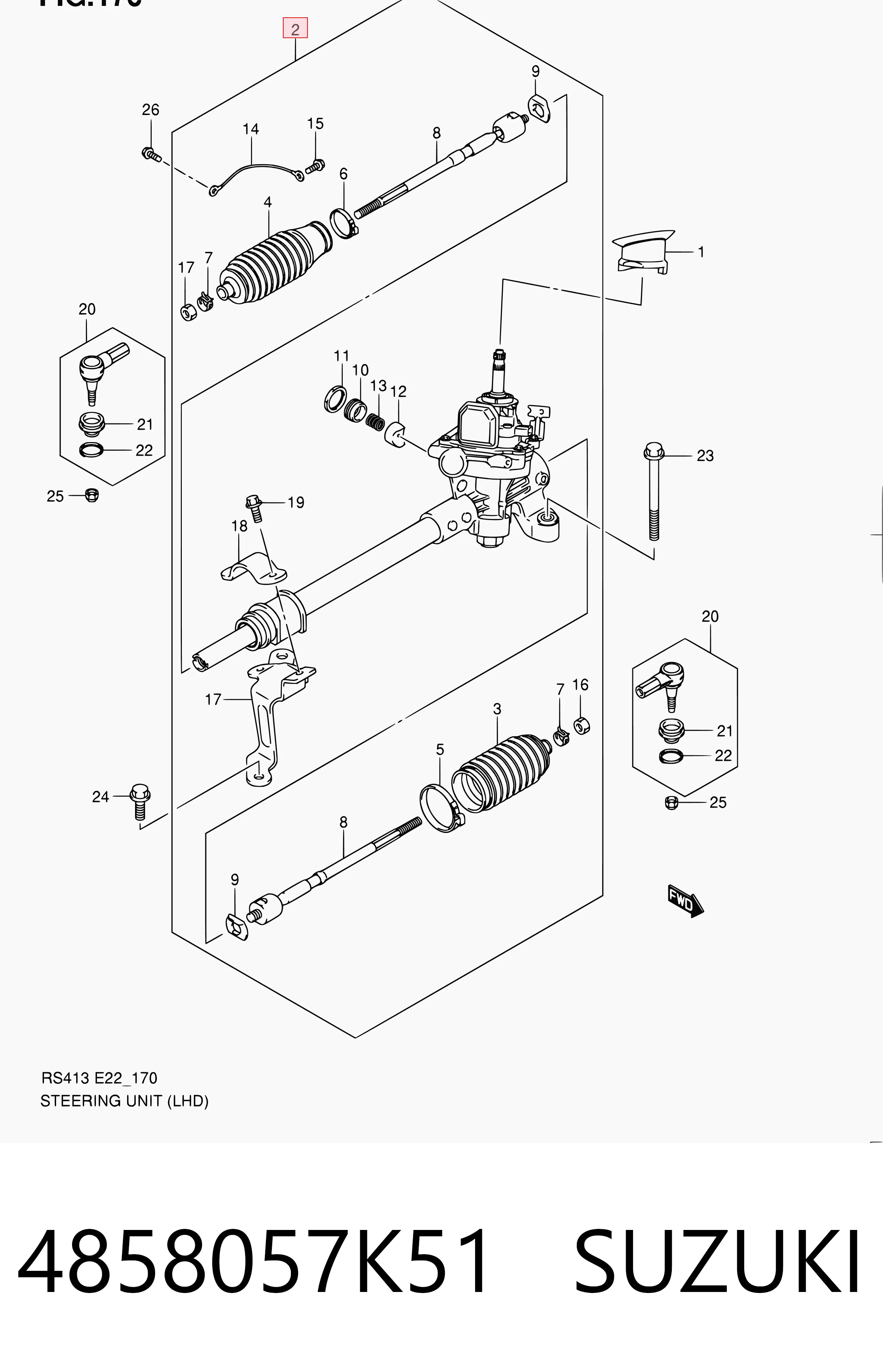 4858057K51 Suzuki Управление рулевое в сборе