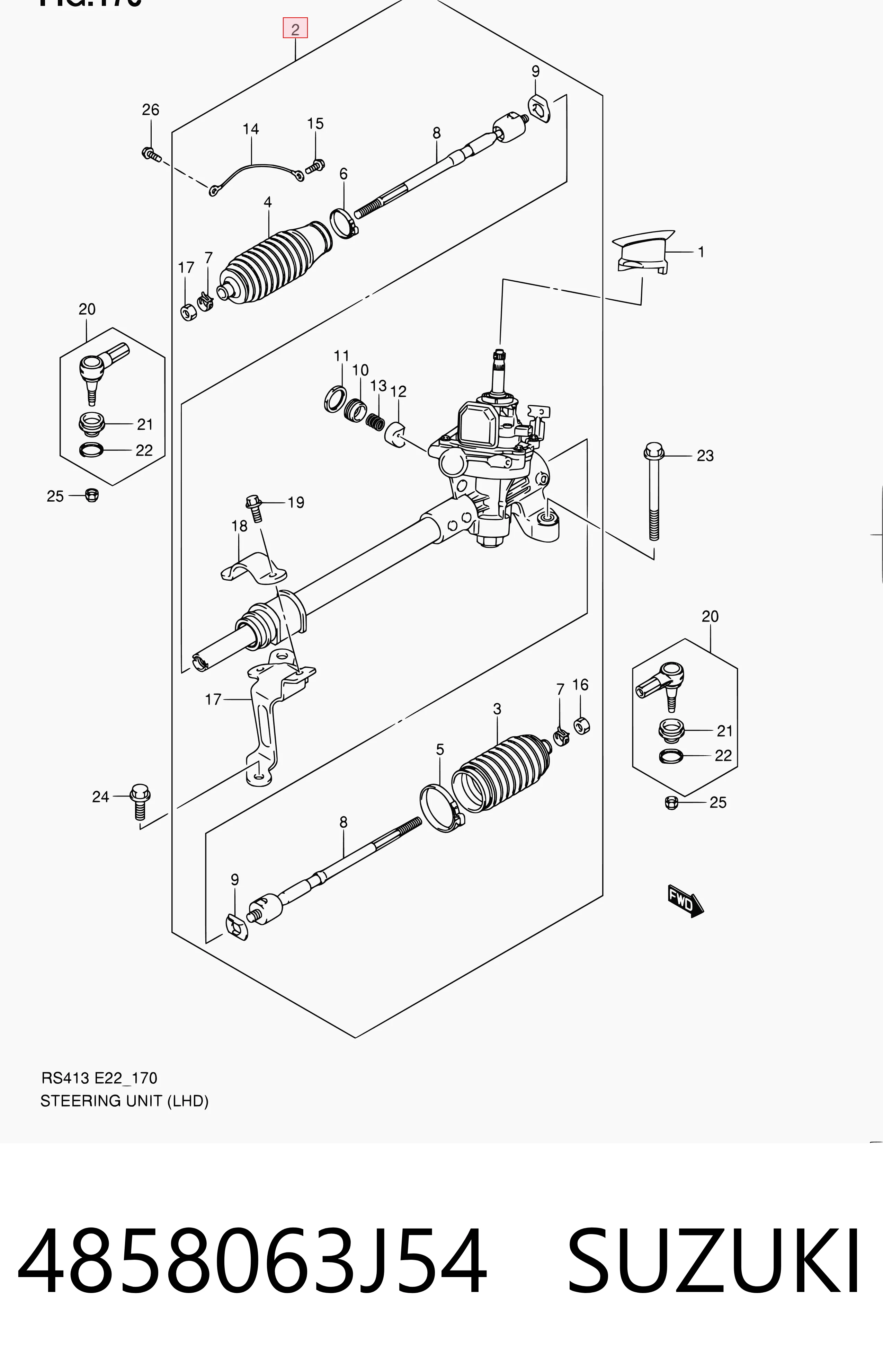 4858063J54 Suzuki Управление рулевое в сборе