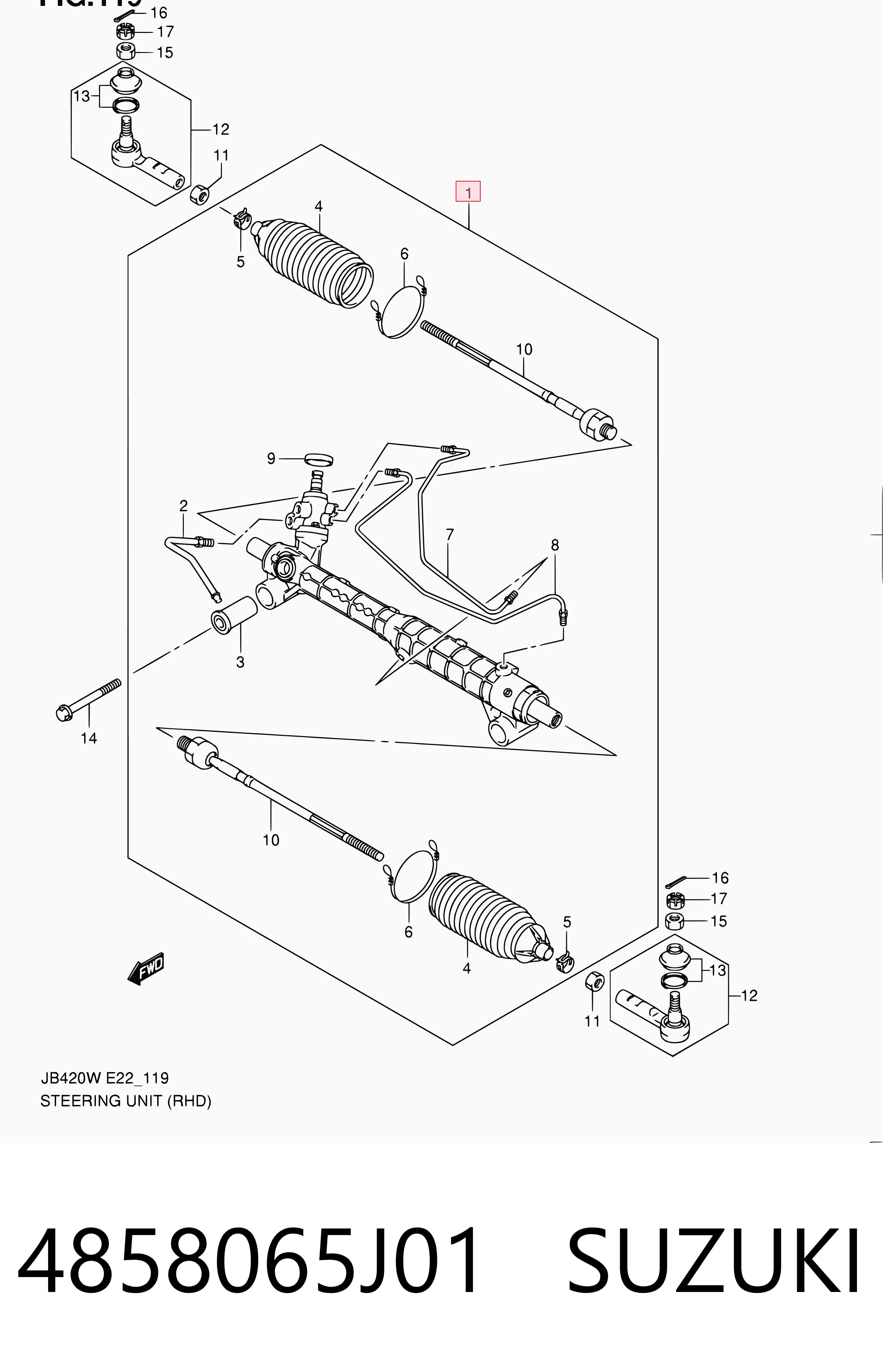 4858065J01 Suzuki Управление рулевое в сборе