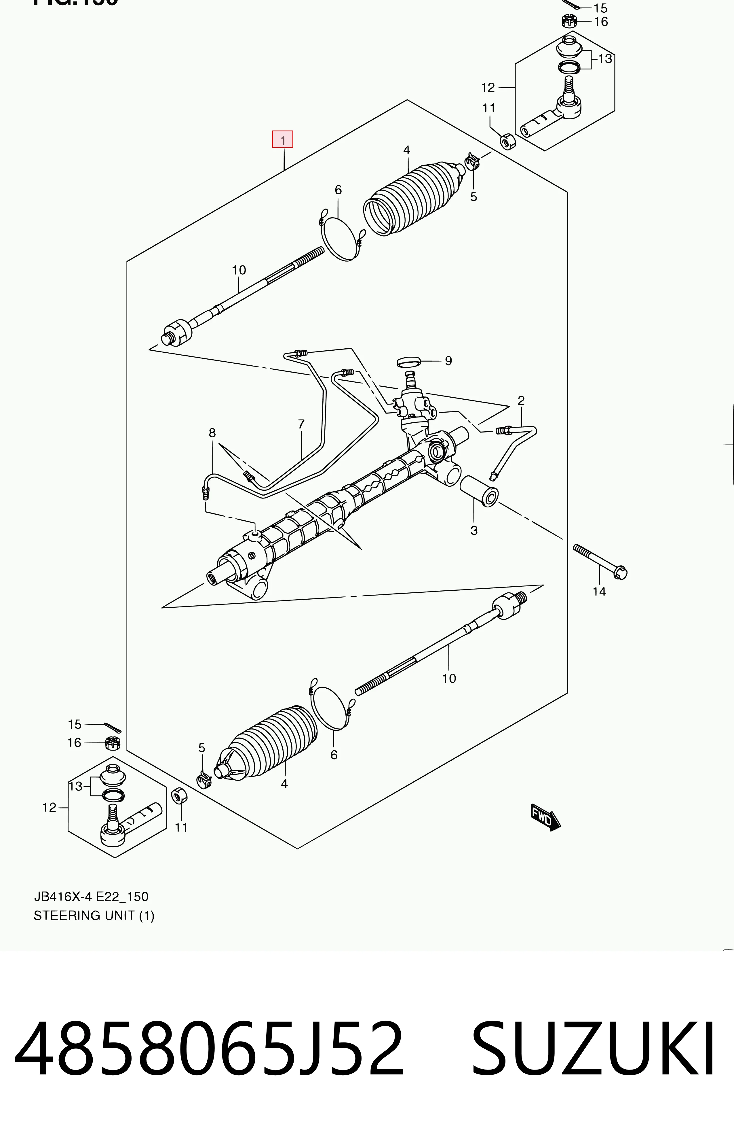 4858065J52 Suzuki Управление рулевое в сборе
