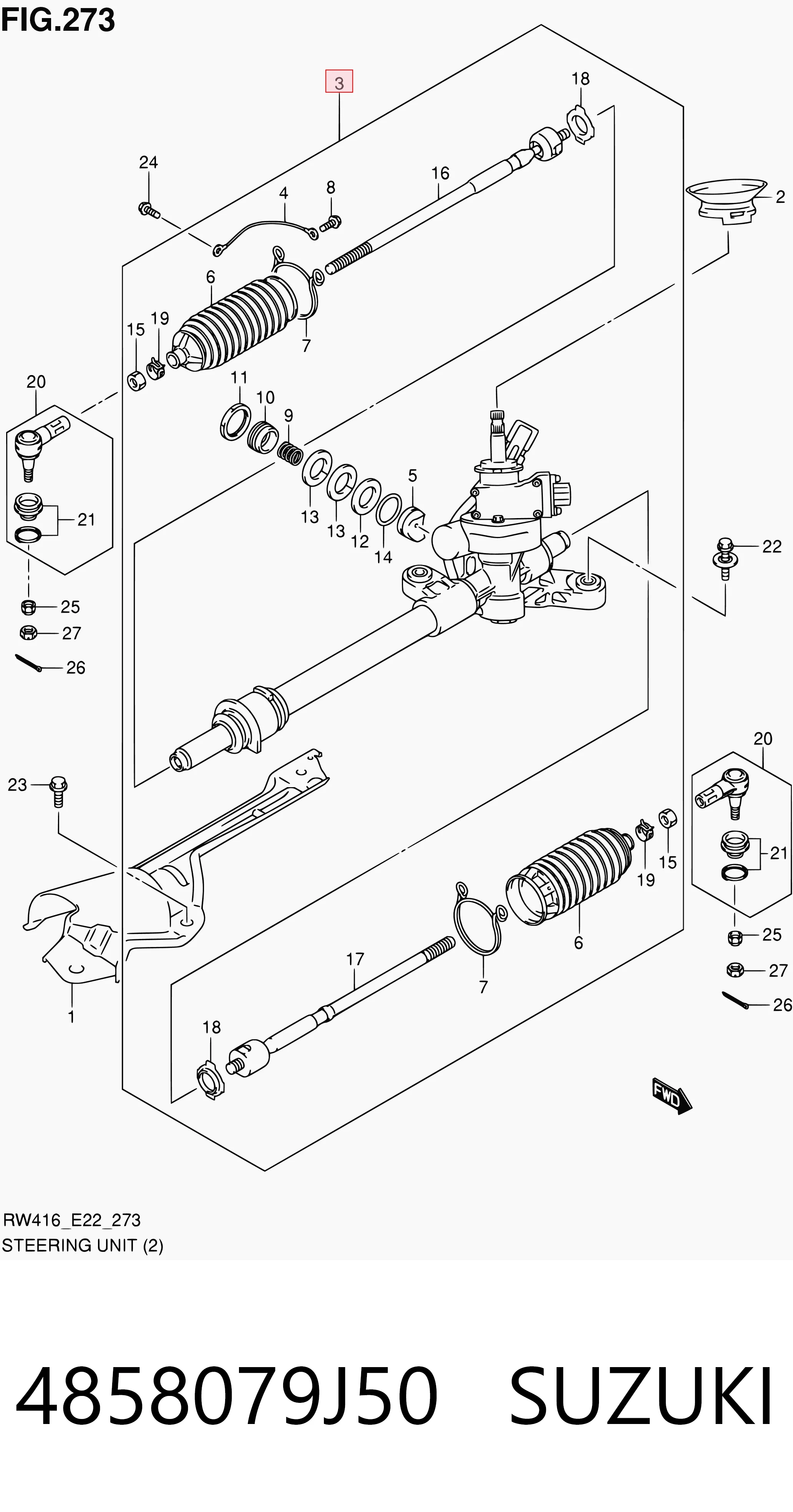 4858079J50 Suzuki Управление рулевое в сборе