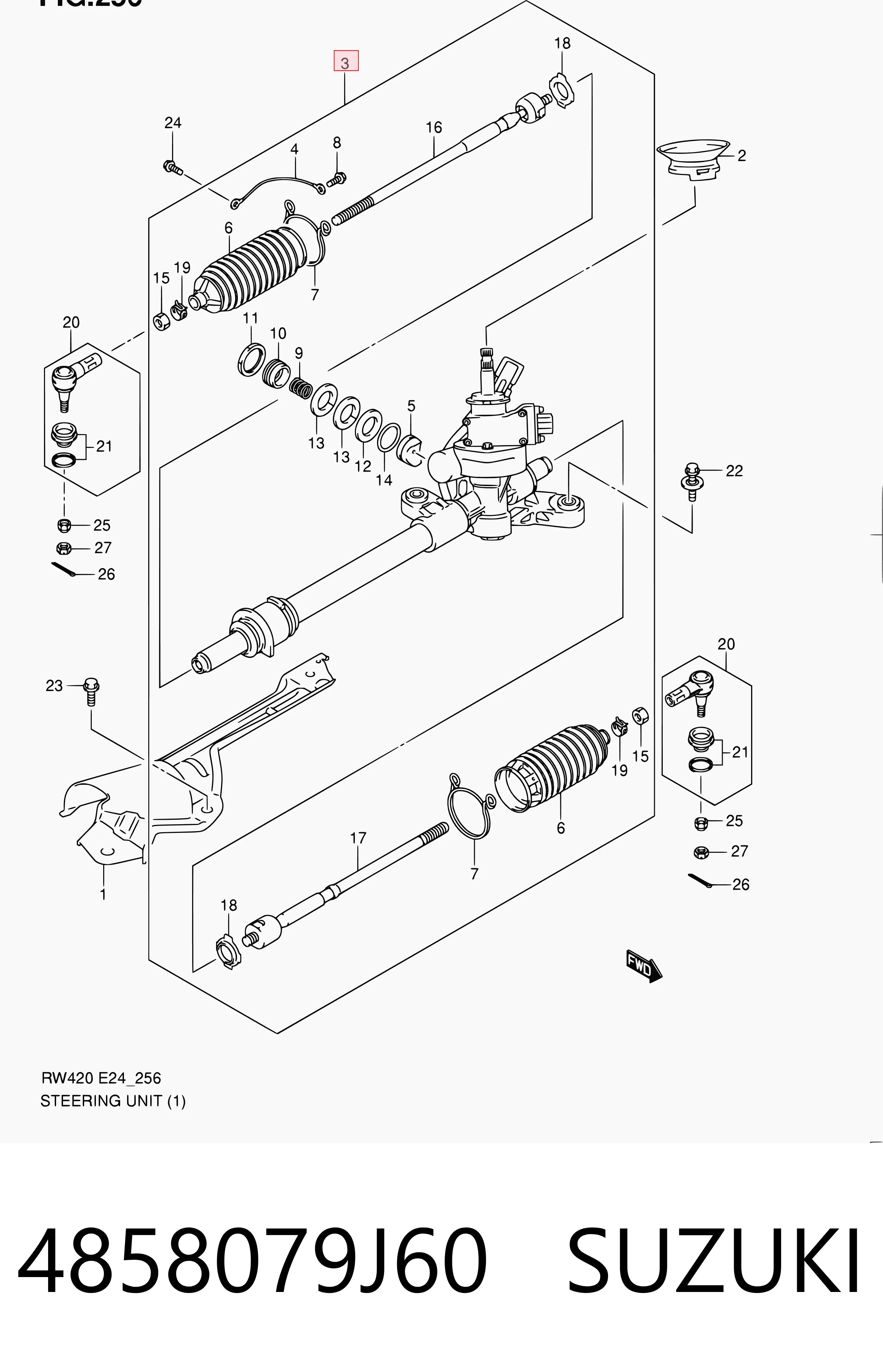 4858079J60 Suzuki Управление рулевое в сборе