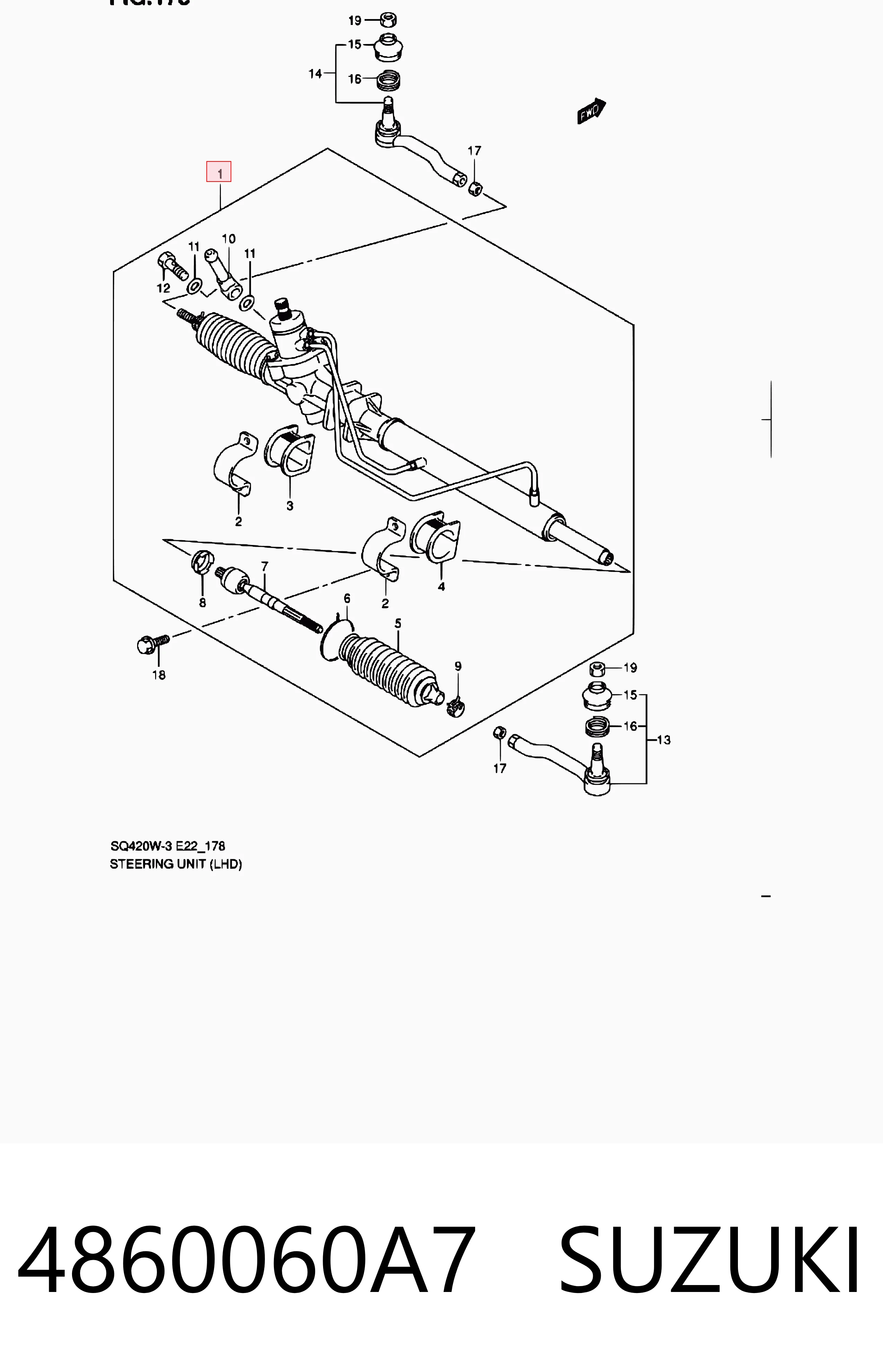 4860060A7 Suzuki Управление рулевое в сборе