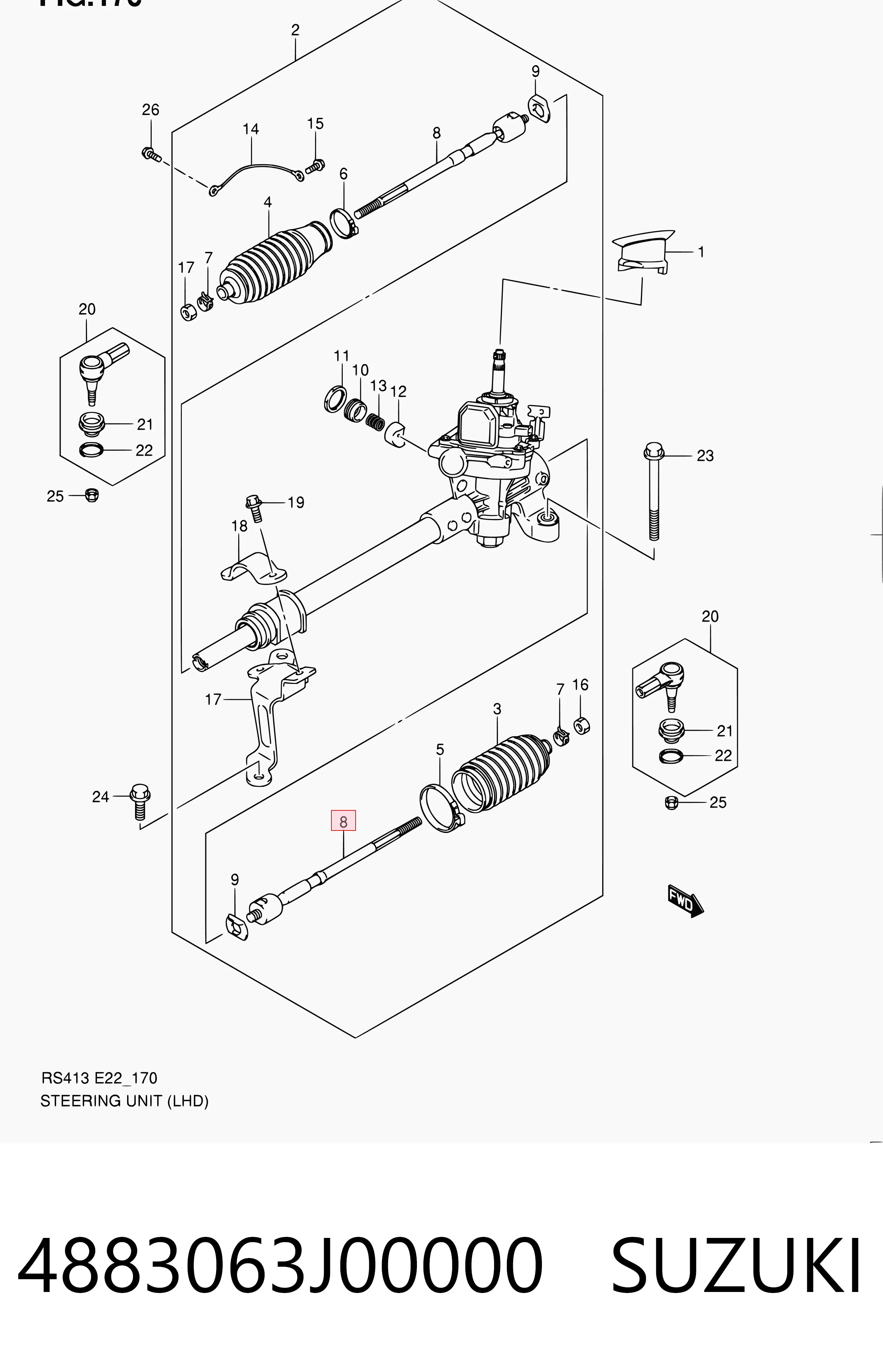 4883063J00000 Suzuki Тяги рулевые