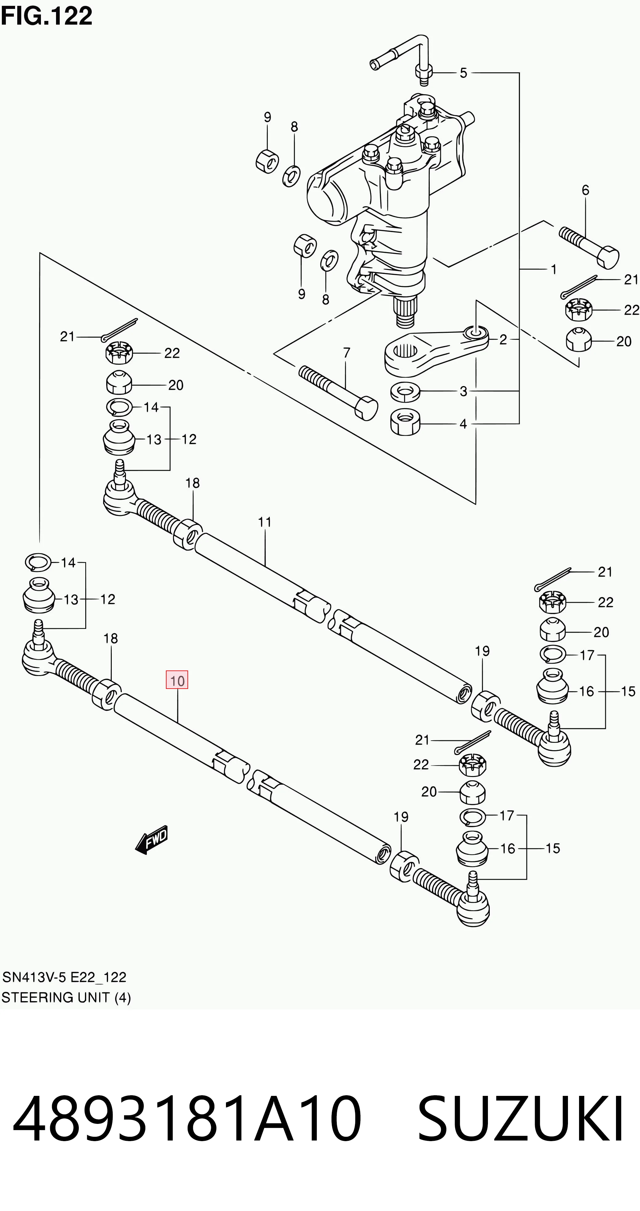 4893181A10 Suzuki Тяга рулевая, правая