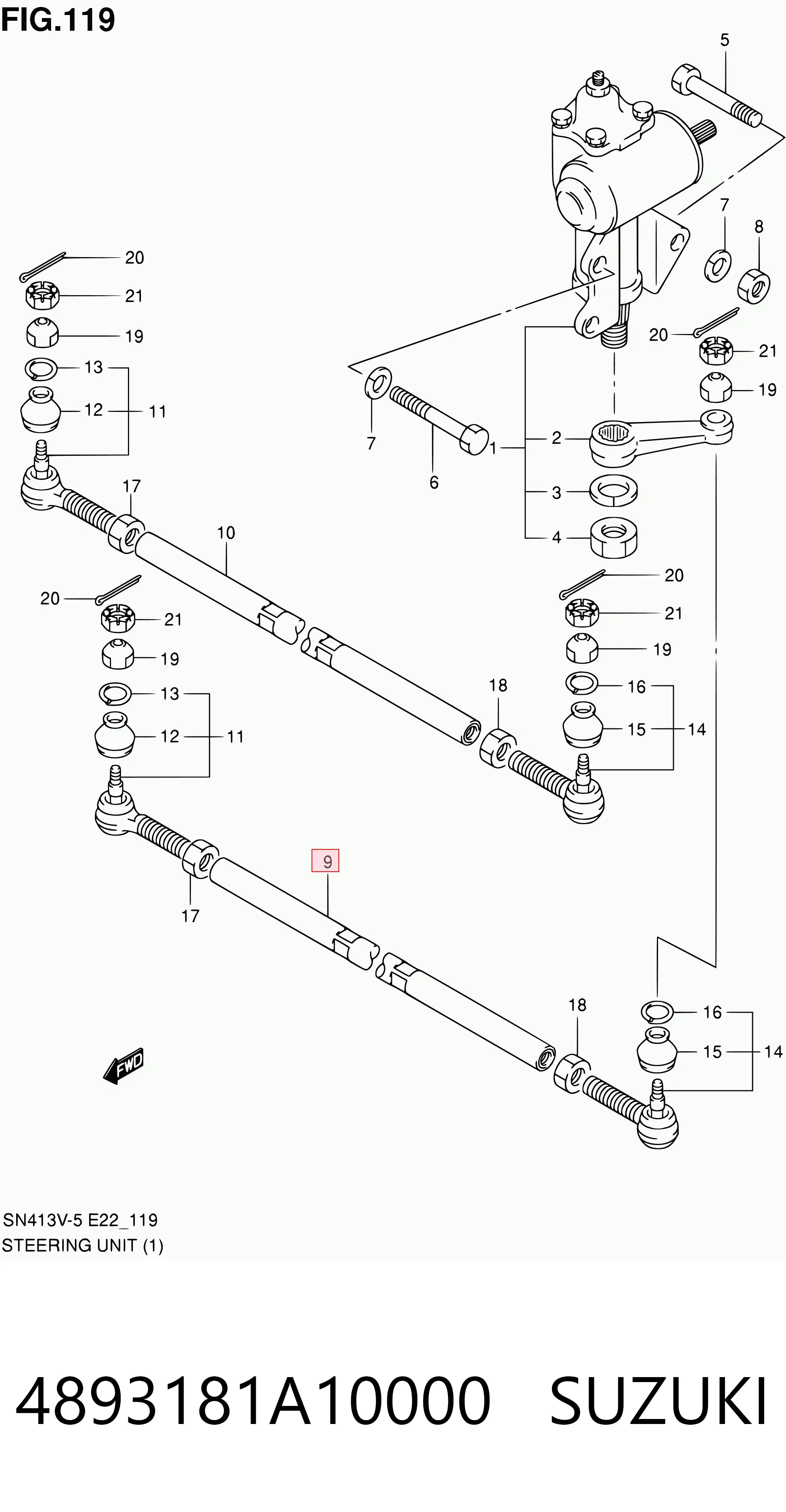 4893181A10000 Suzuki Тяга рулевая, правая