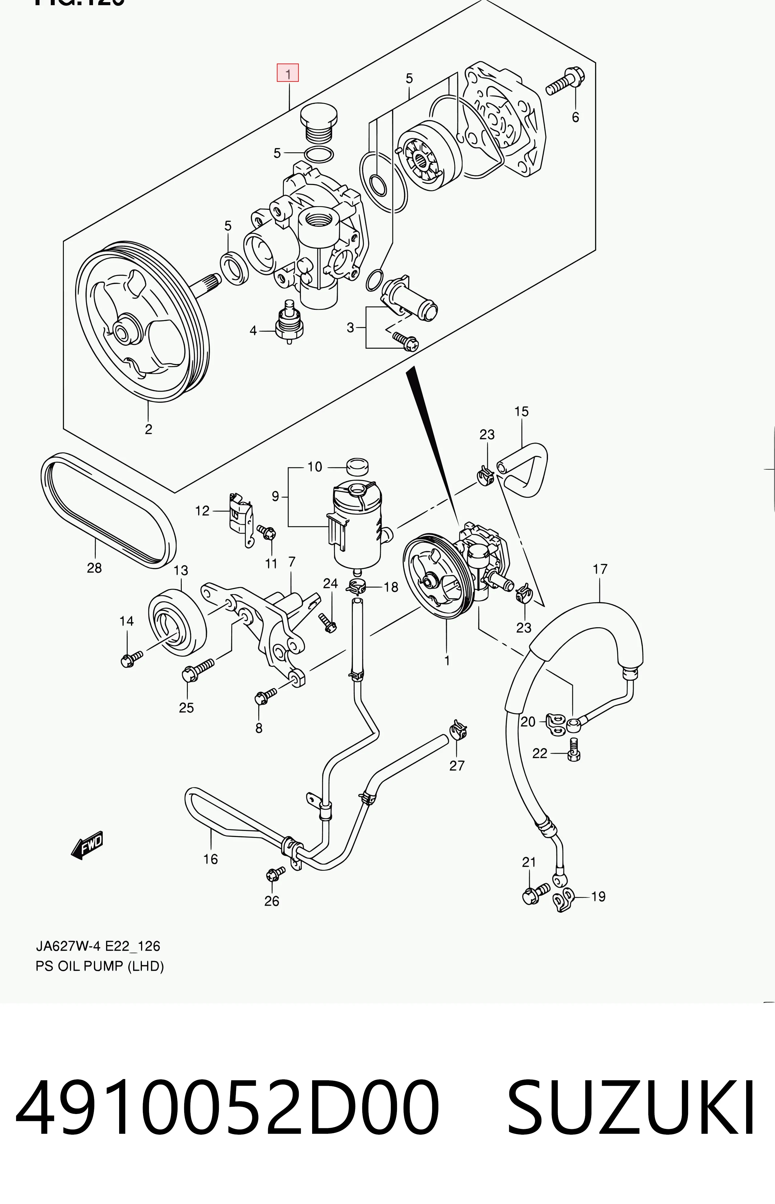 Купить P1413 Motorherz Насос рулевого управления