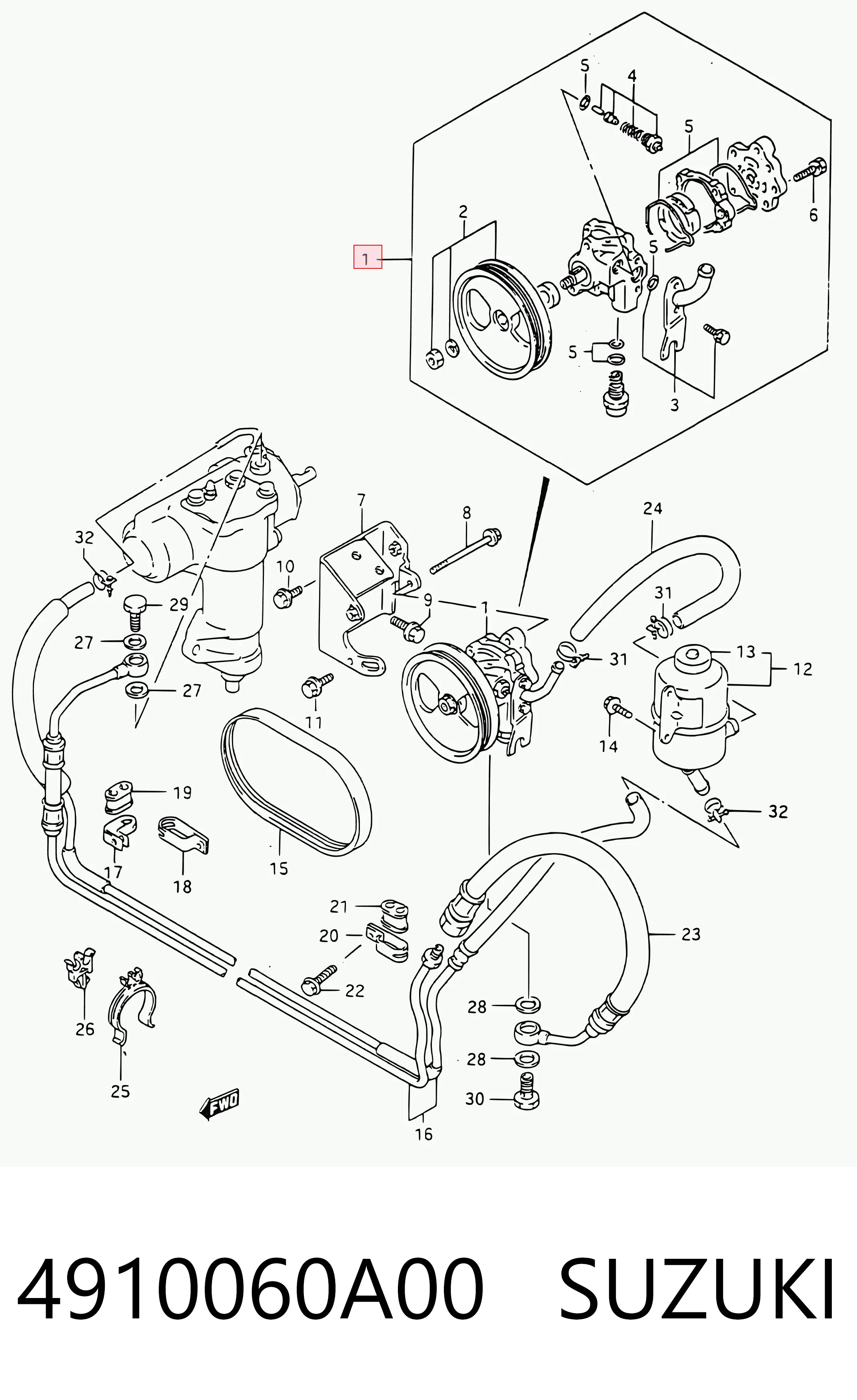 4910060A00 Suzuki ГУР руля