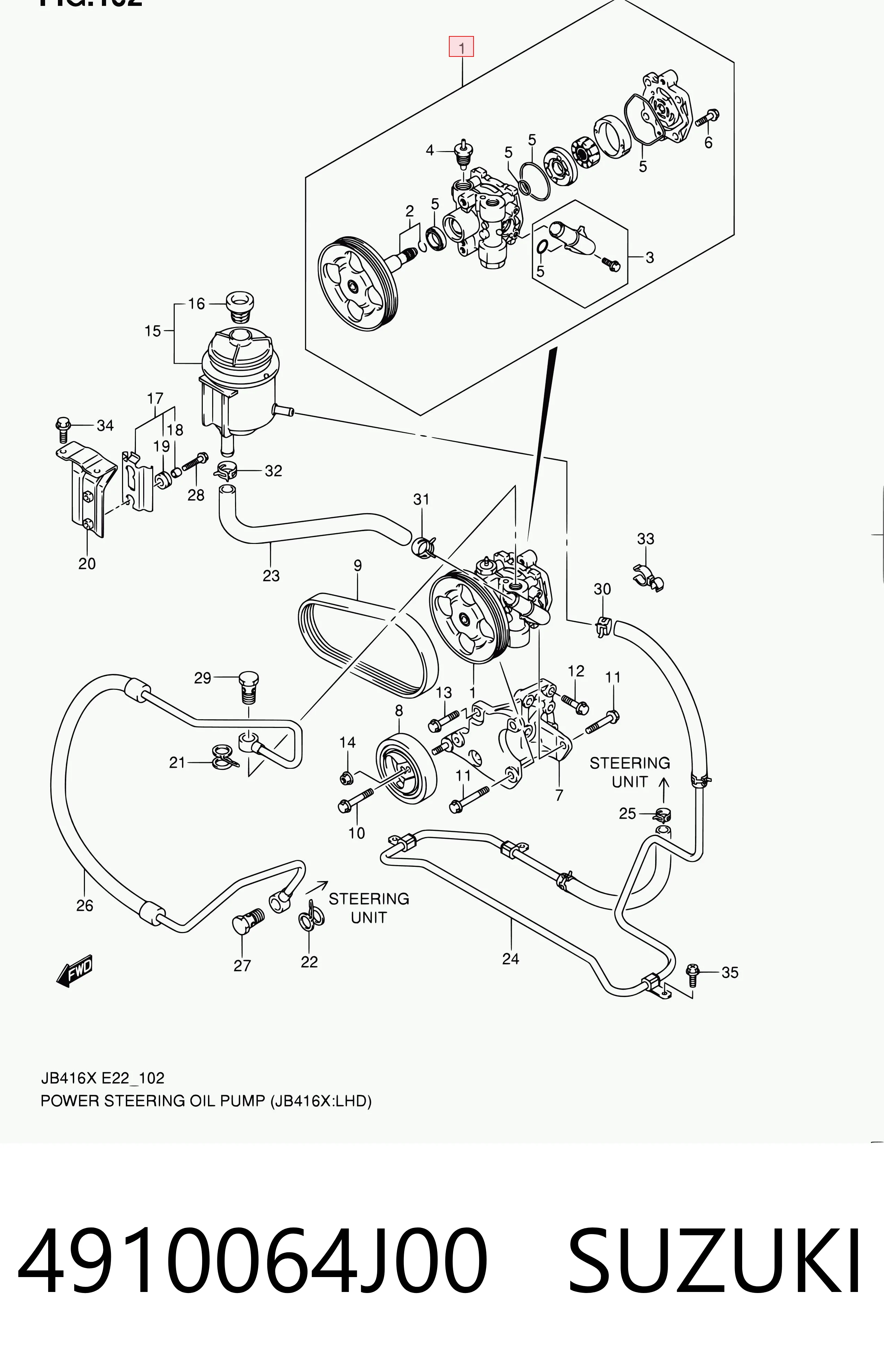 4910064J00 Suzuki ГУР руля