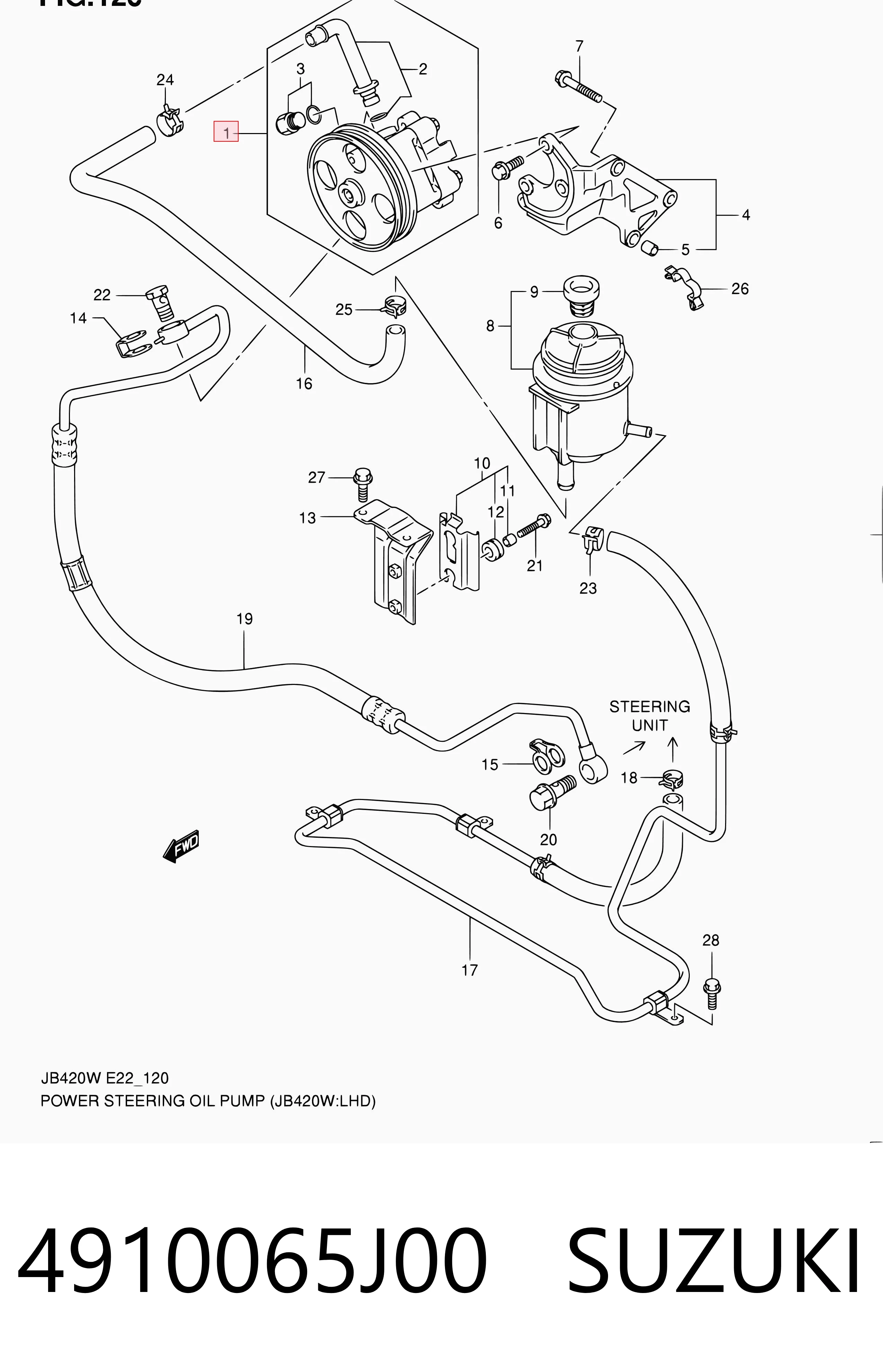 4910065J00 Suzuki ГУР руля