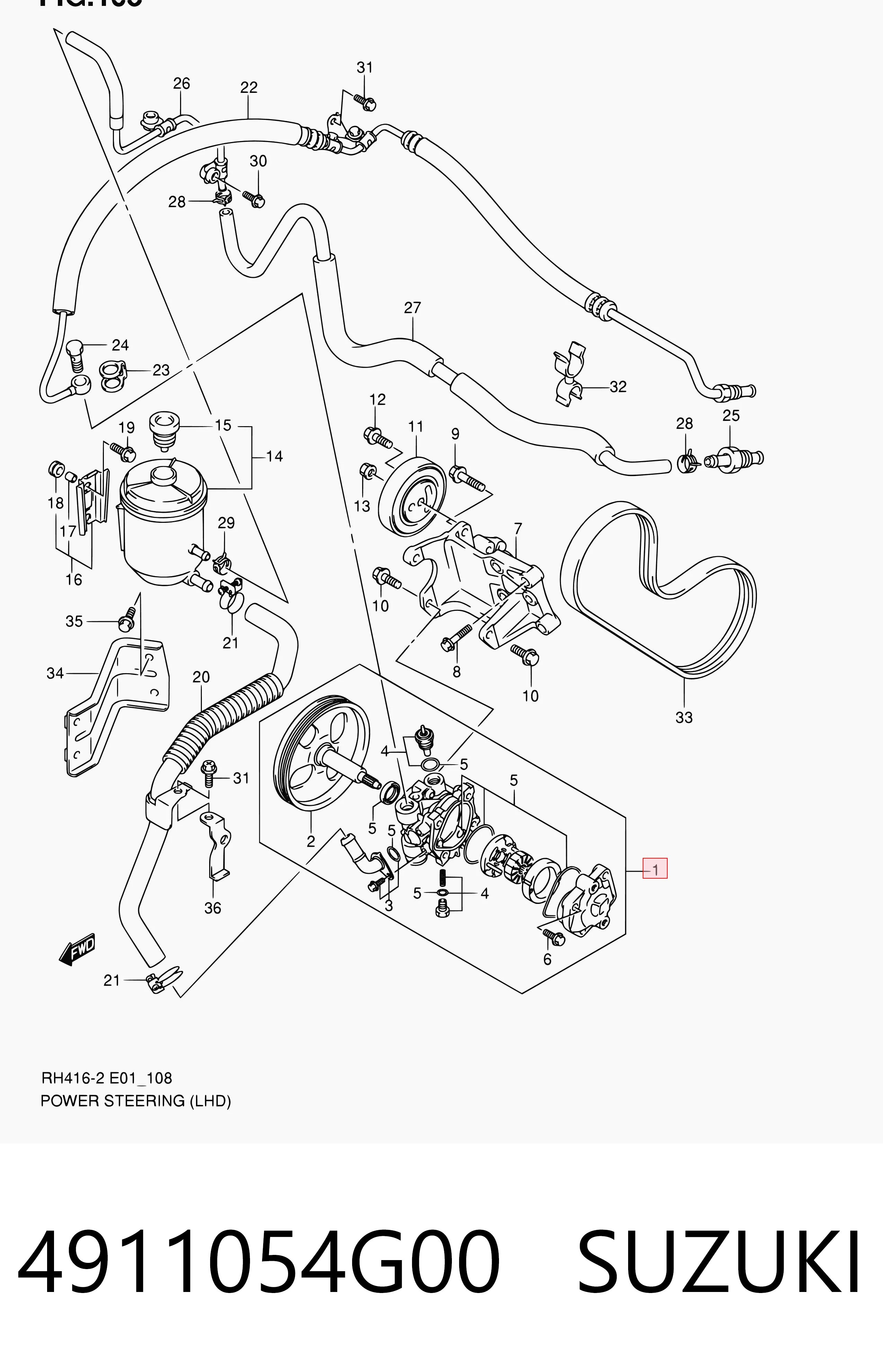 4911054G00 Suzuki ГУР руля