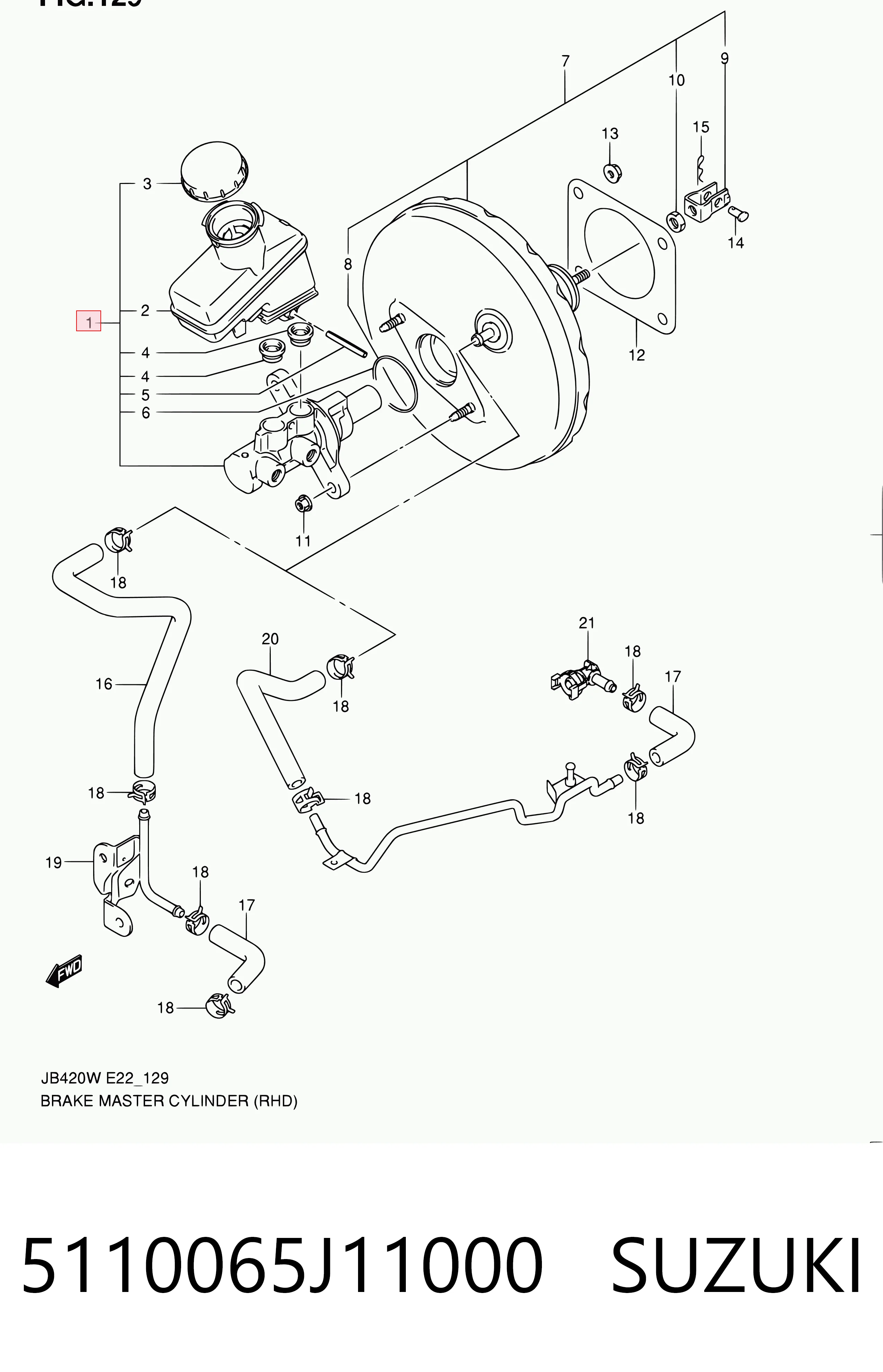 5110065J11000 Suzuki Цилиндр тормозной, главный