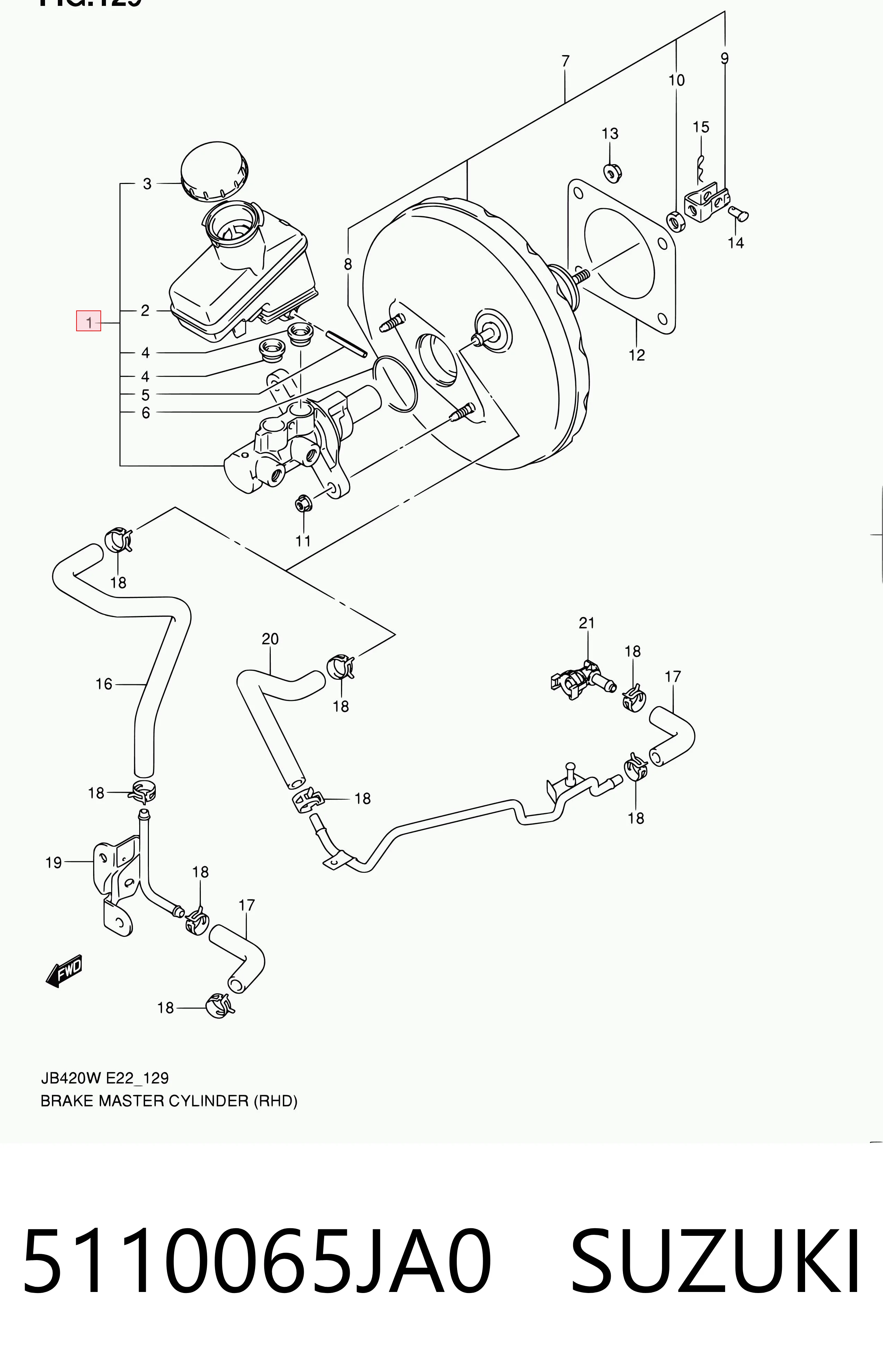 5110065JA0 Suzuki Цилиндр тормозной, главный