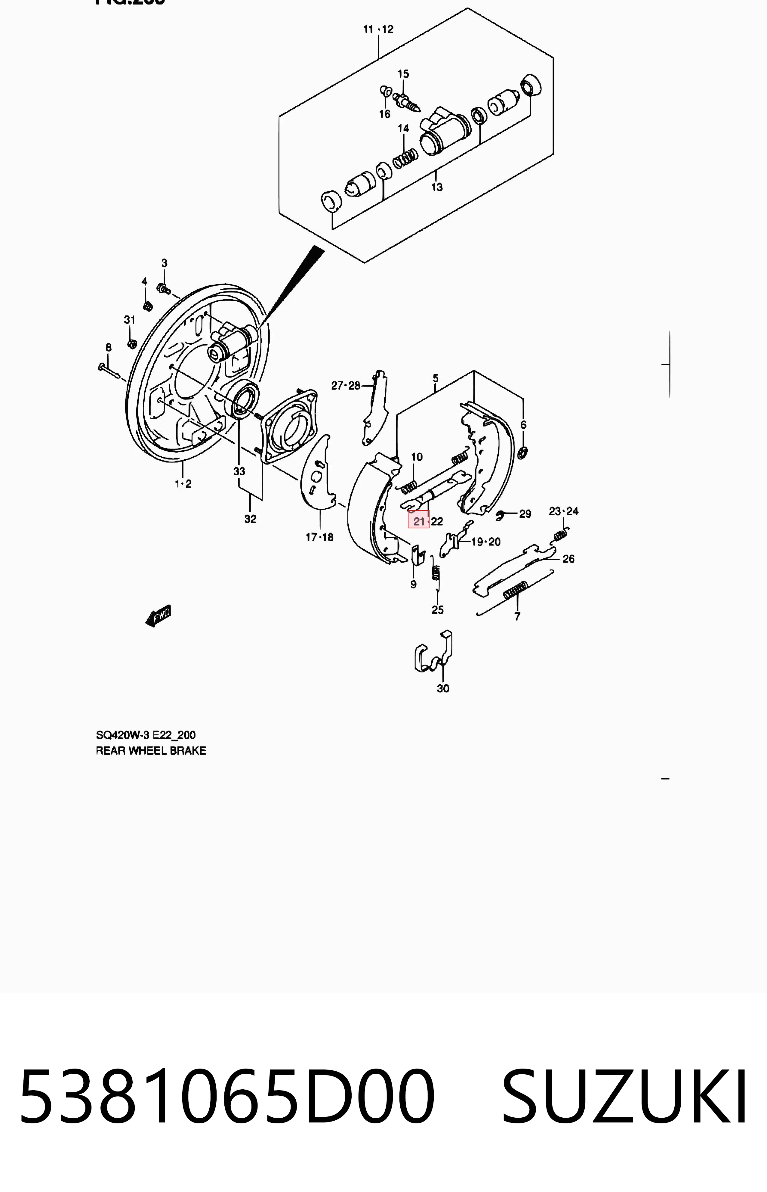 5381065D00 Suzuki Скоба тормозного барабана