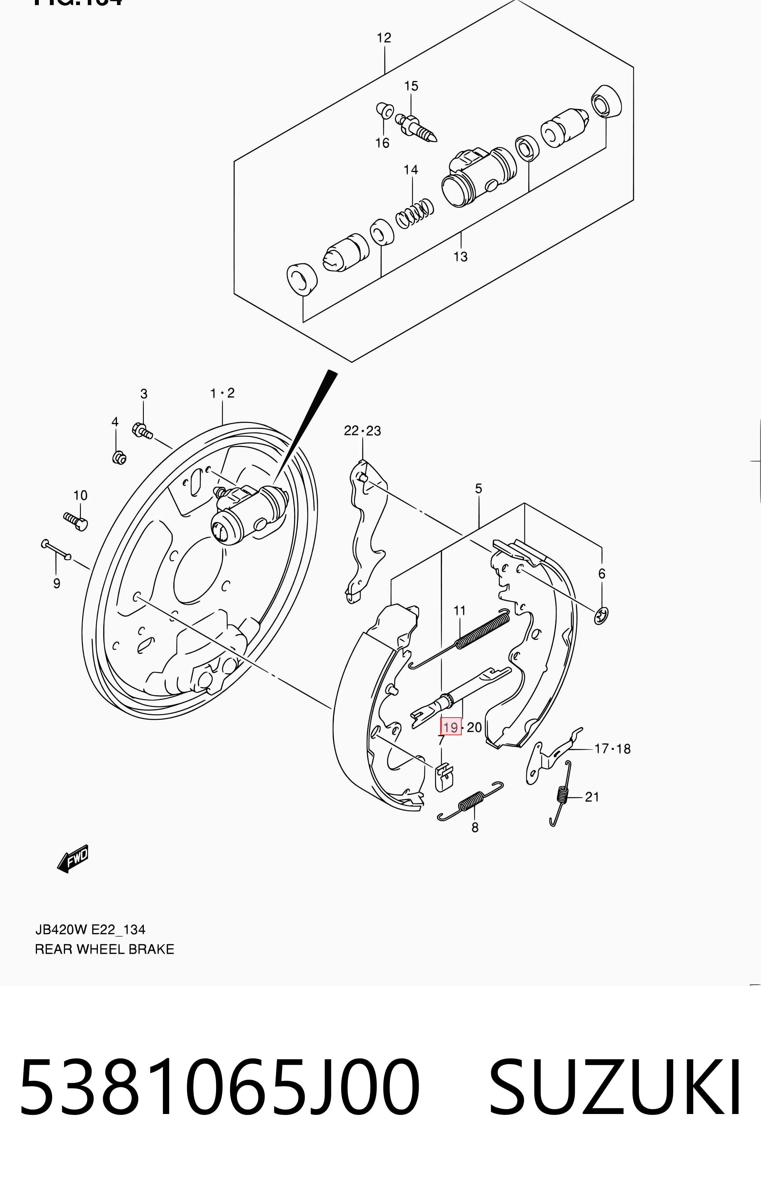 5381065J00 Suzuki Регулятор заднего барабанного тормоза