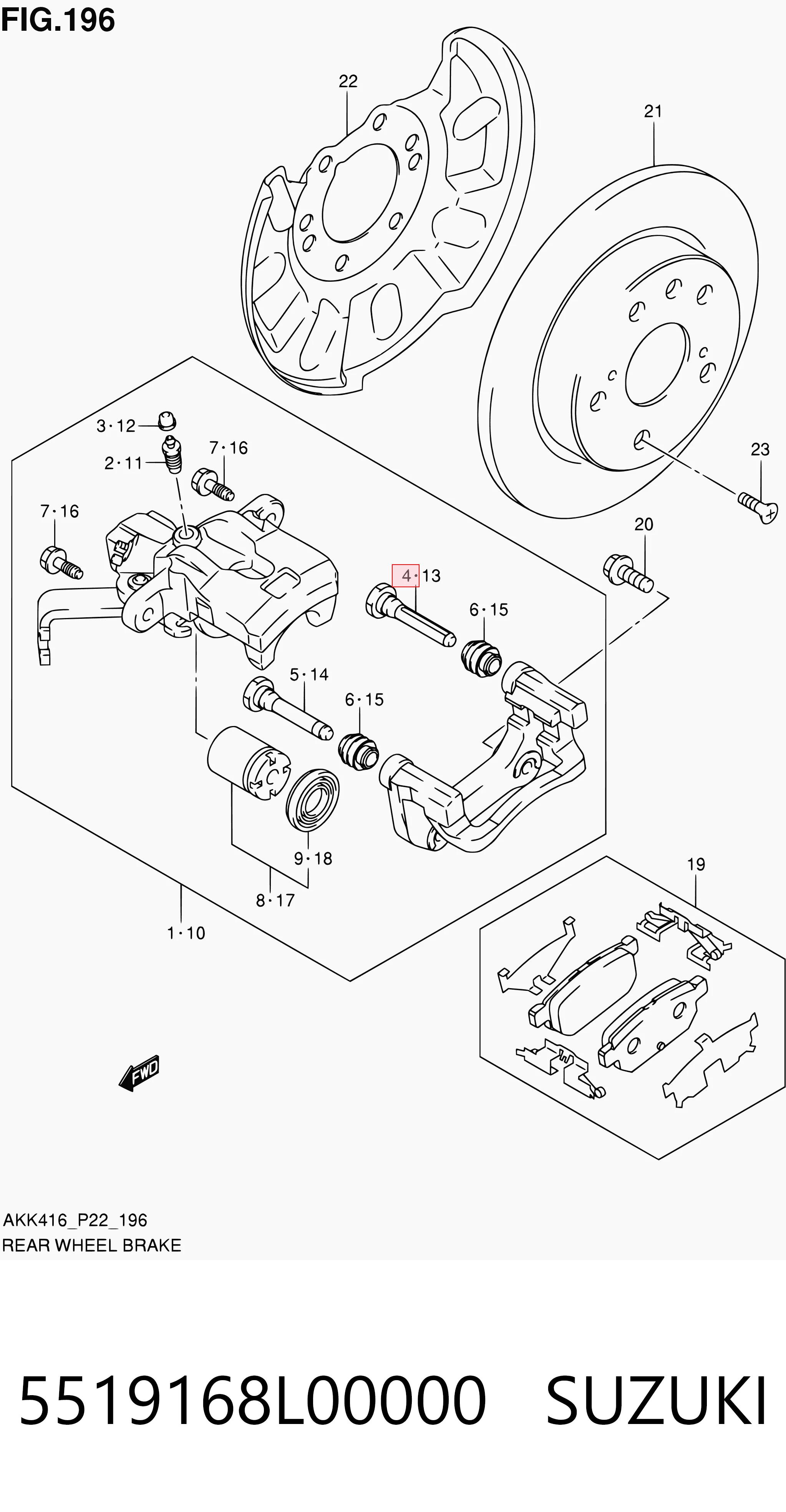 Направляющая суппорта заднего Renault (RVI) 44140JA00A