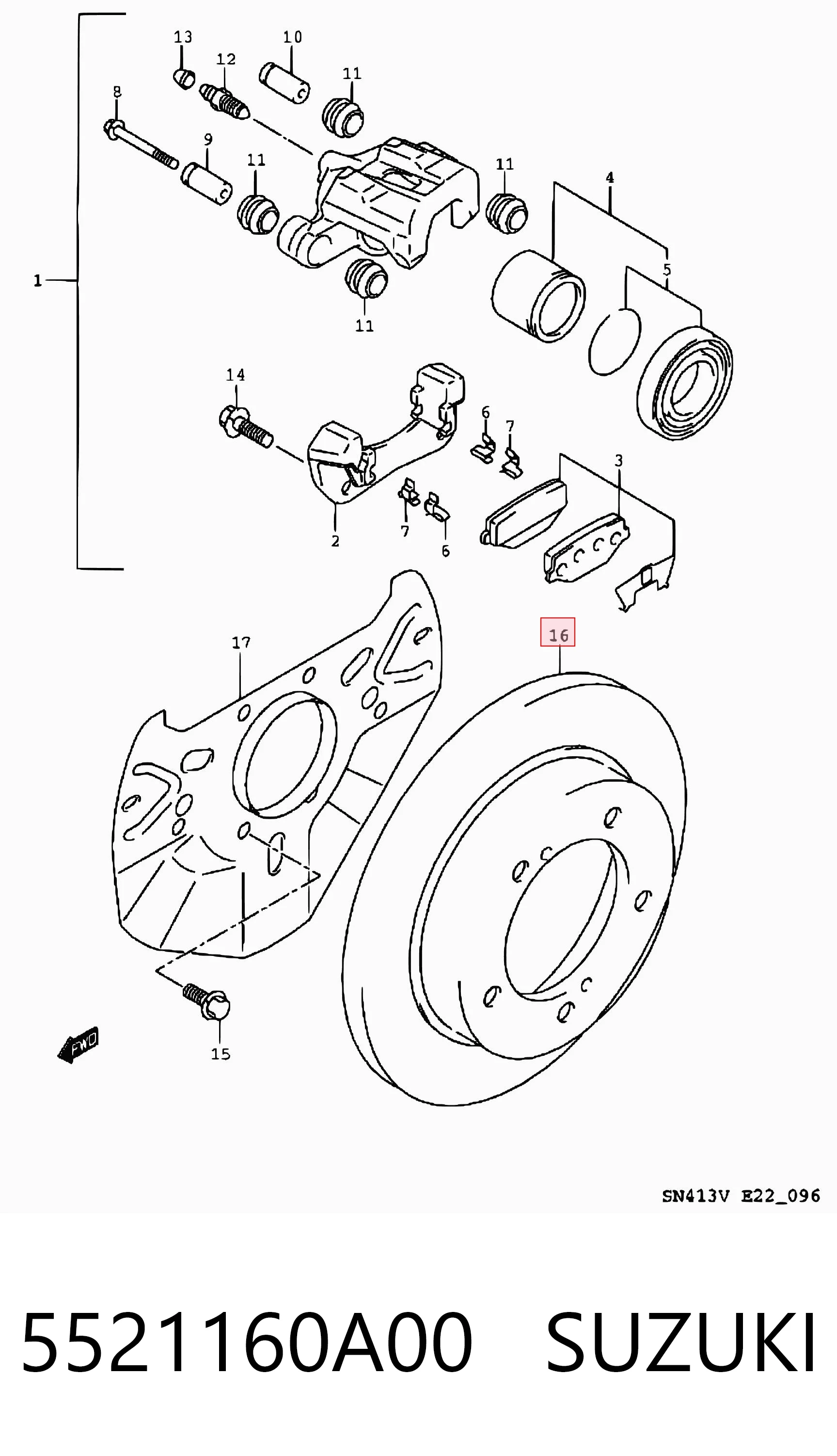 5521160A00 Suzuki Диск тормозной передний