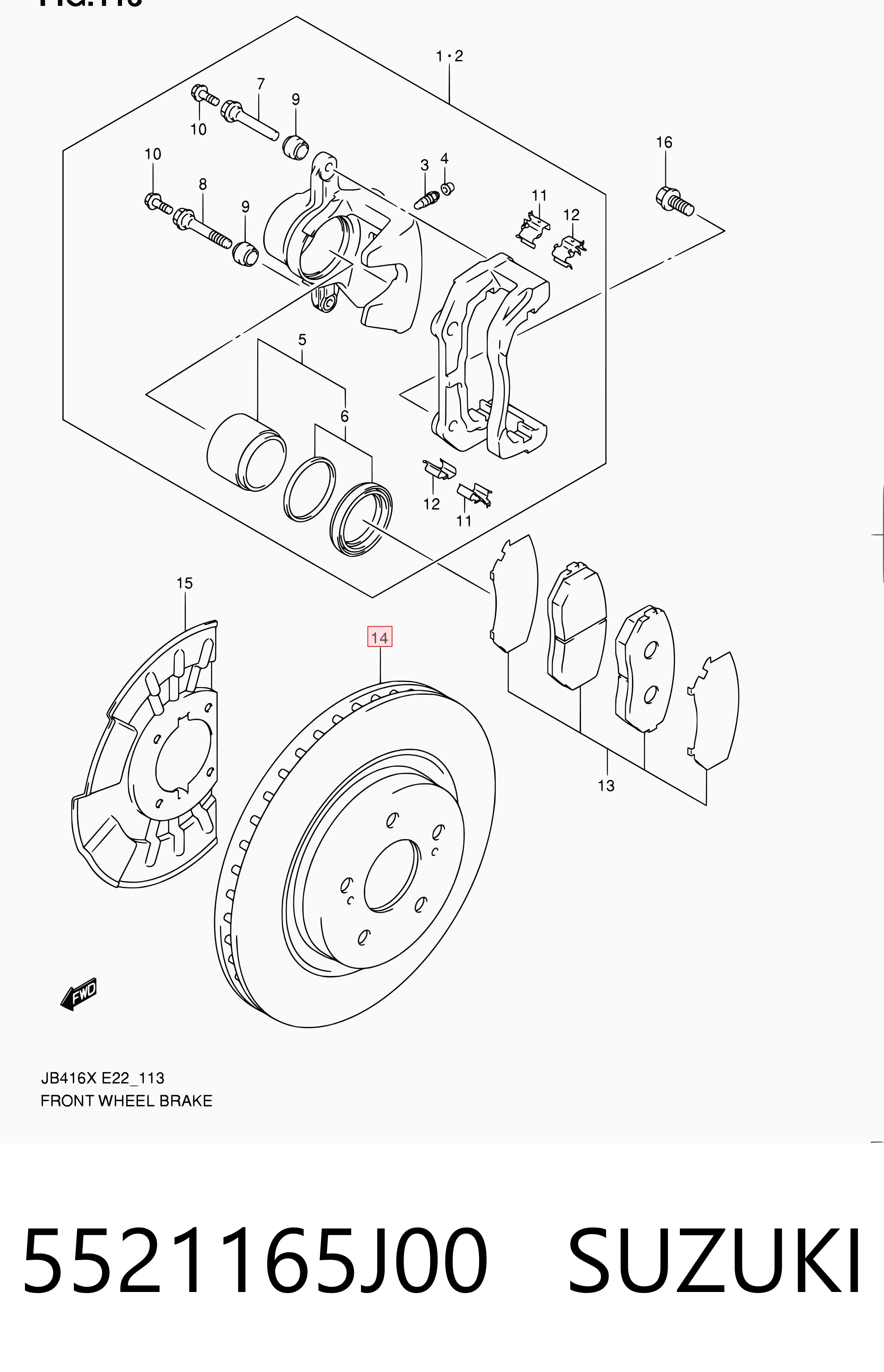 5521165J00 Suzuki Диск тормозной передний