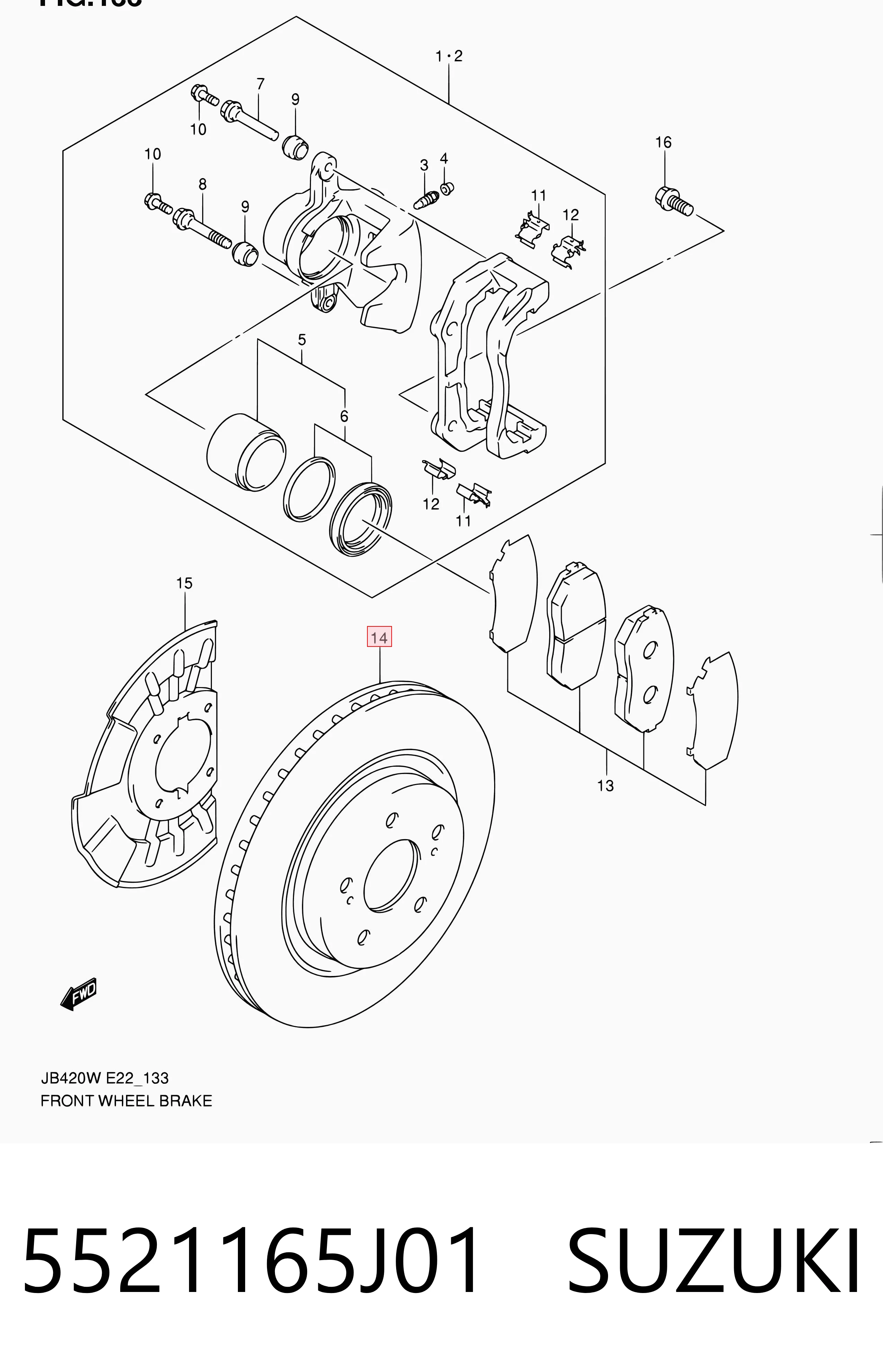 5521165J01 Suzuki Диск тормозной передний