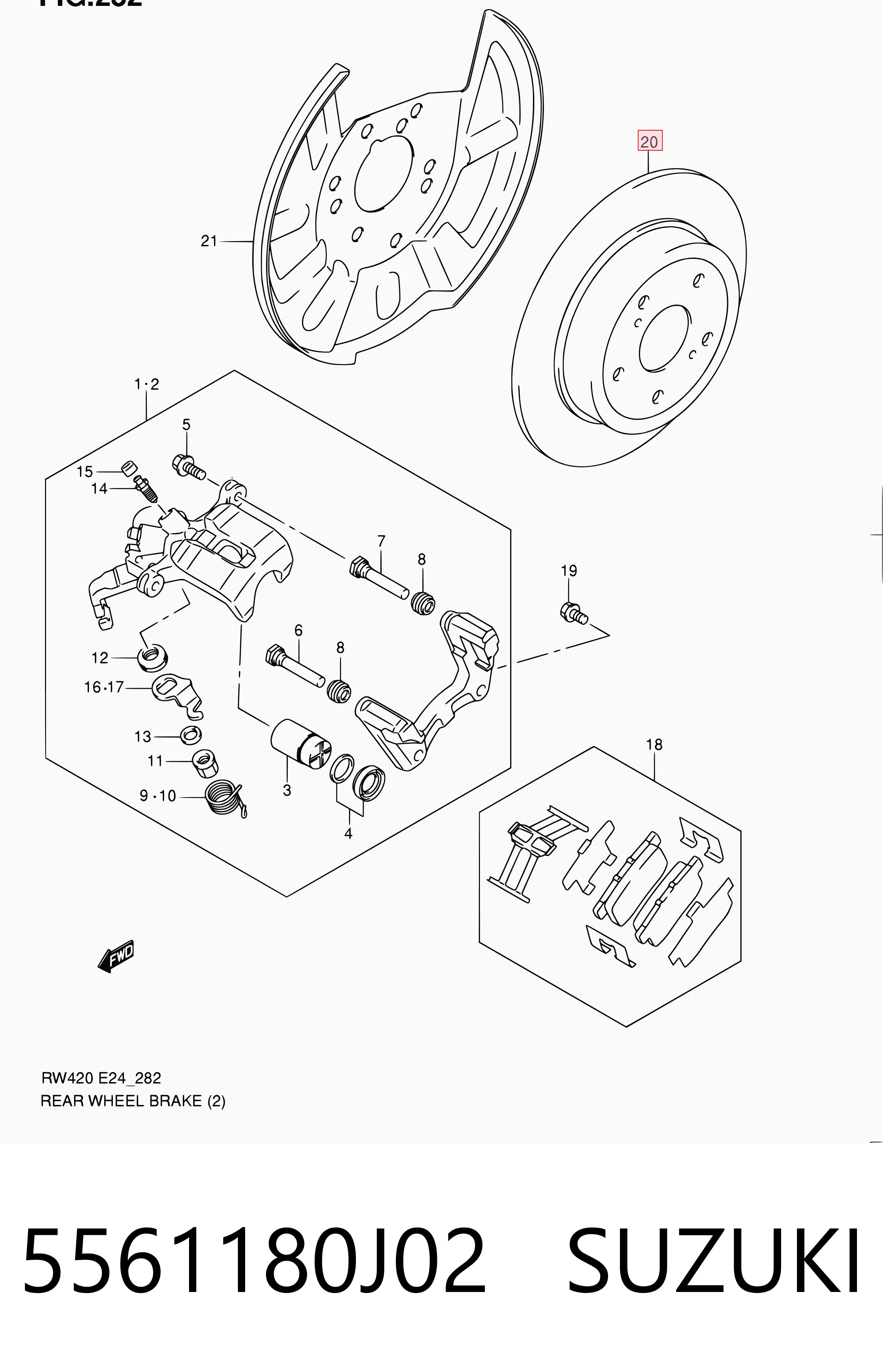 5561180J02 Suzuki Дисковый тормоз