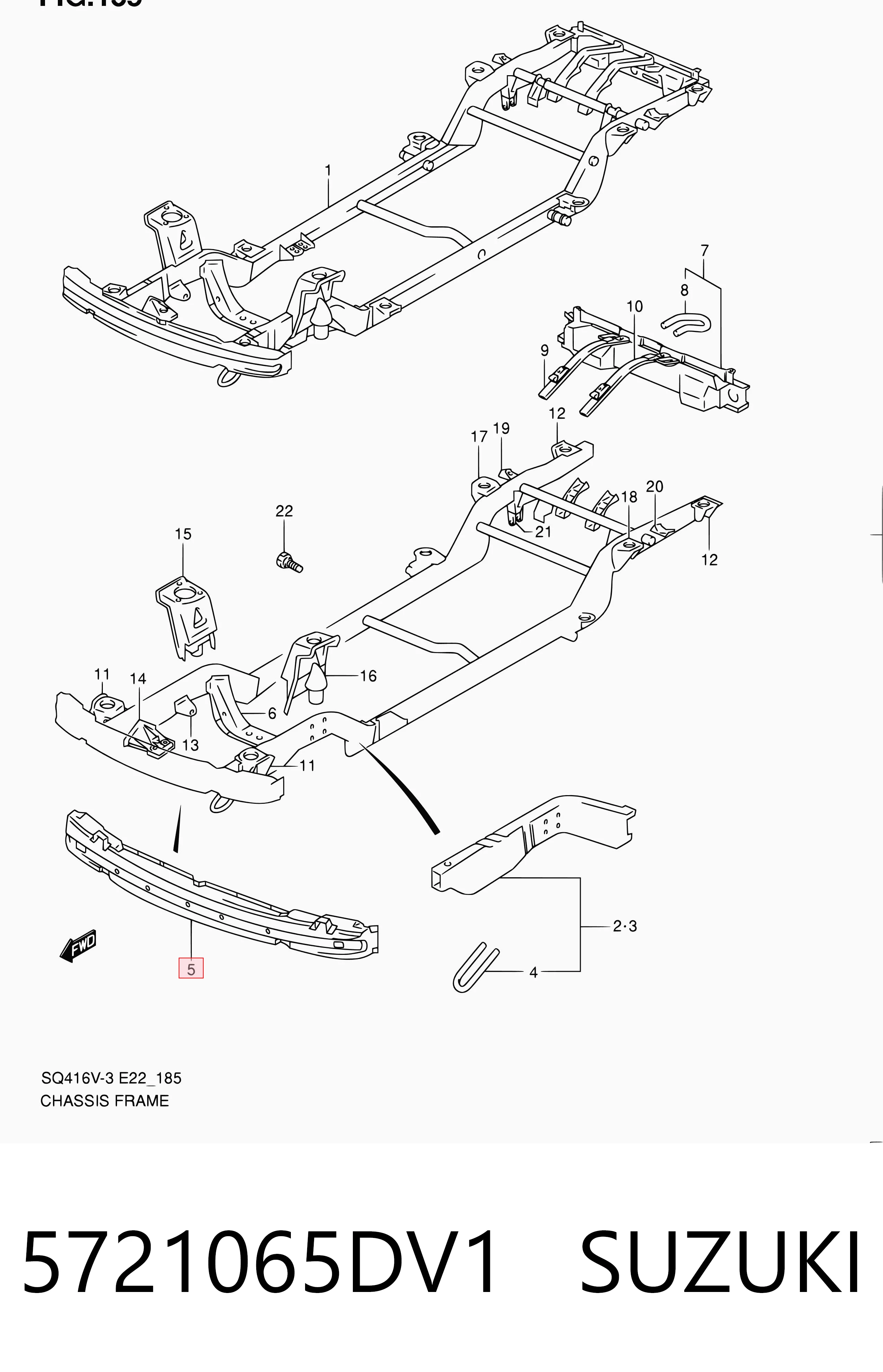 5721065DV1 Suzuki Балка бампера переднего