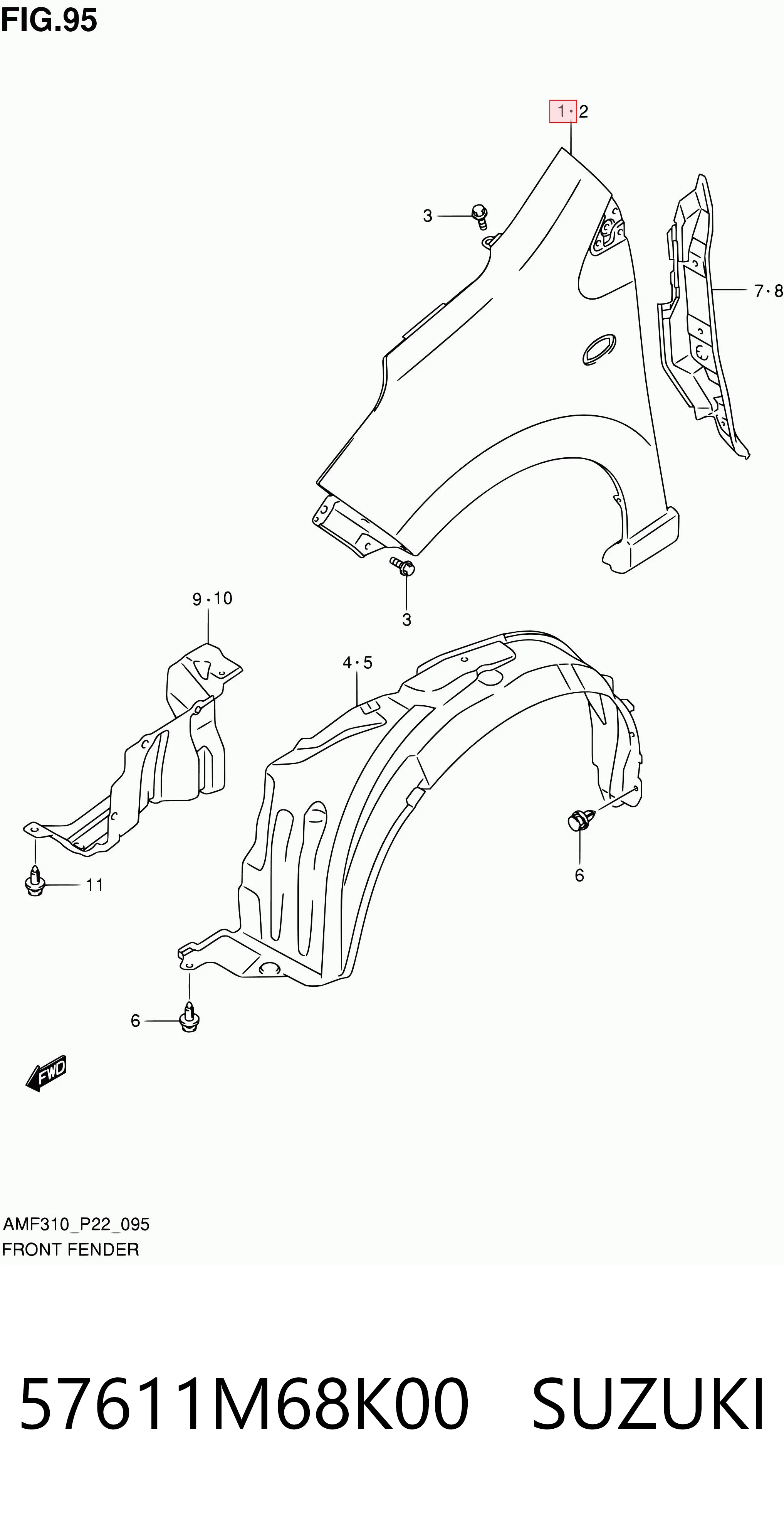Боковая часть передняя правая Signeda PSZ10043AR цена, от 51.76 USD