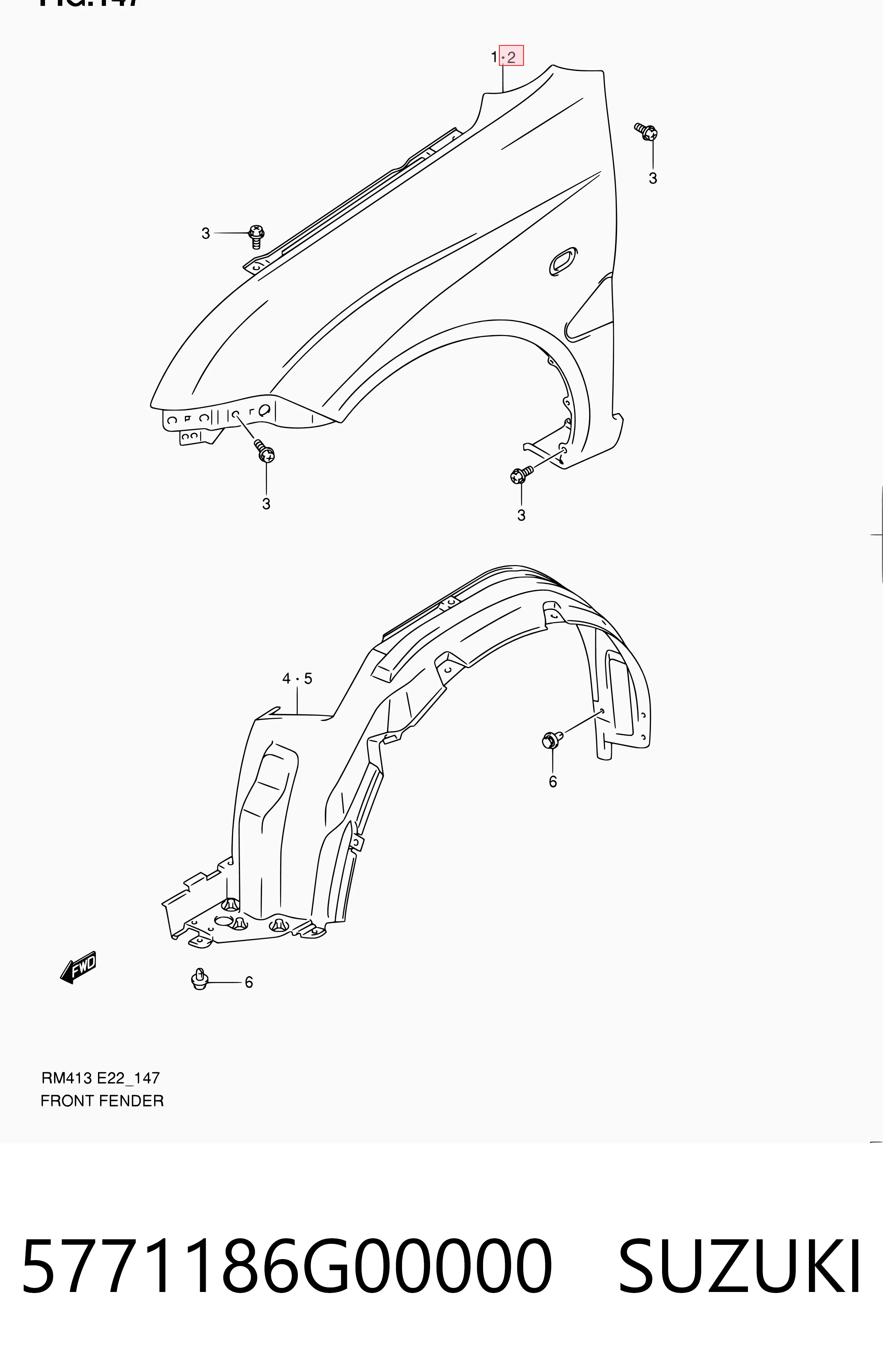 Крыло переднее левое 5771186G00 Subaru