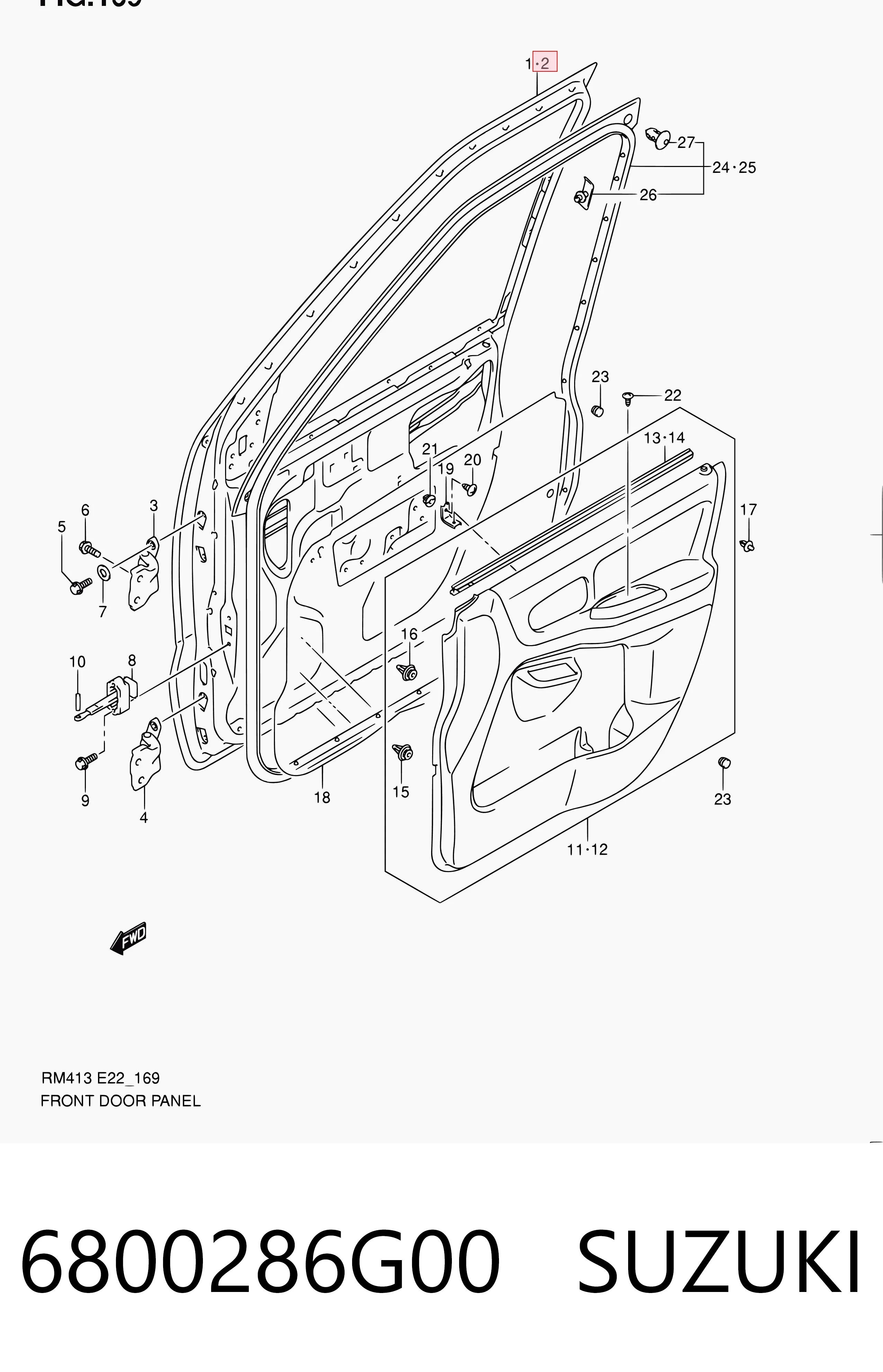 Водительская дверь на Suzuki Ignis II FH