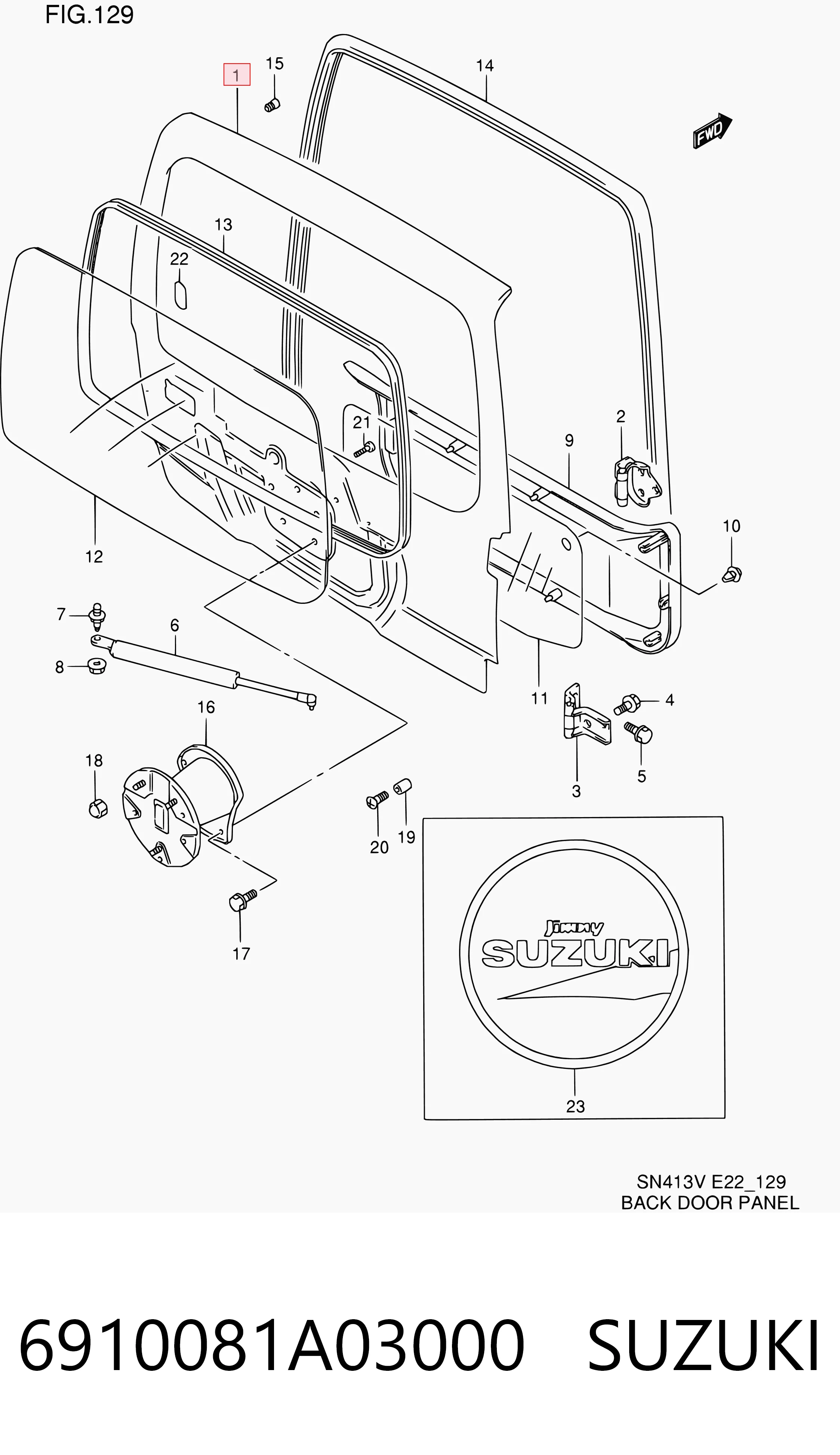 Задняя дверь на Suzuki Jimny  SN, JB