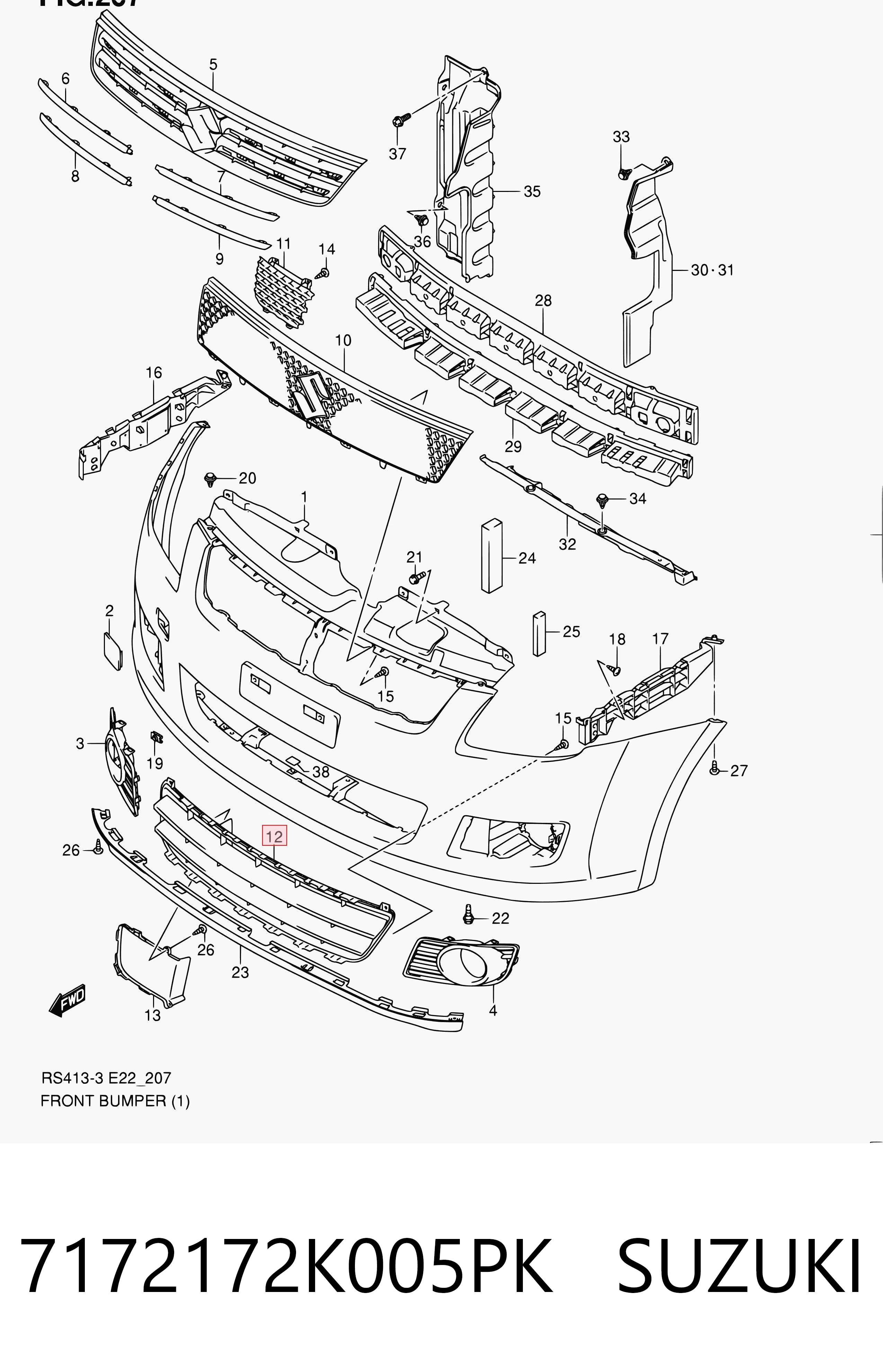 Решетка бампера KH6812995 Starline