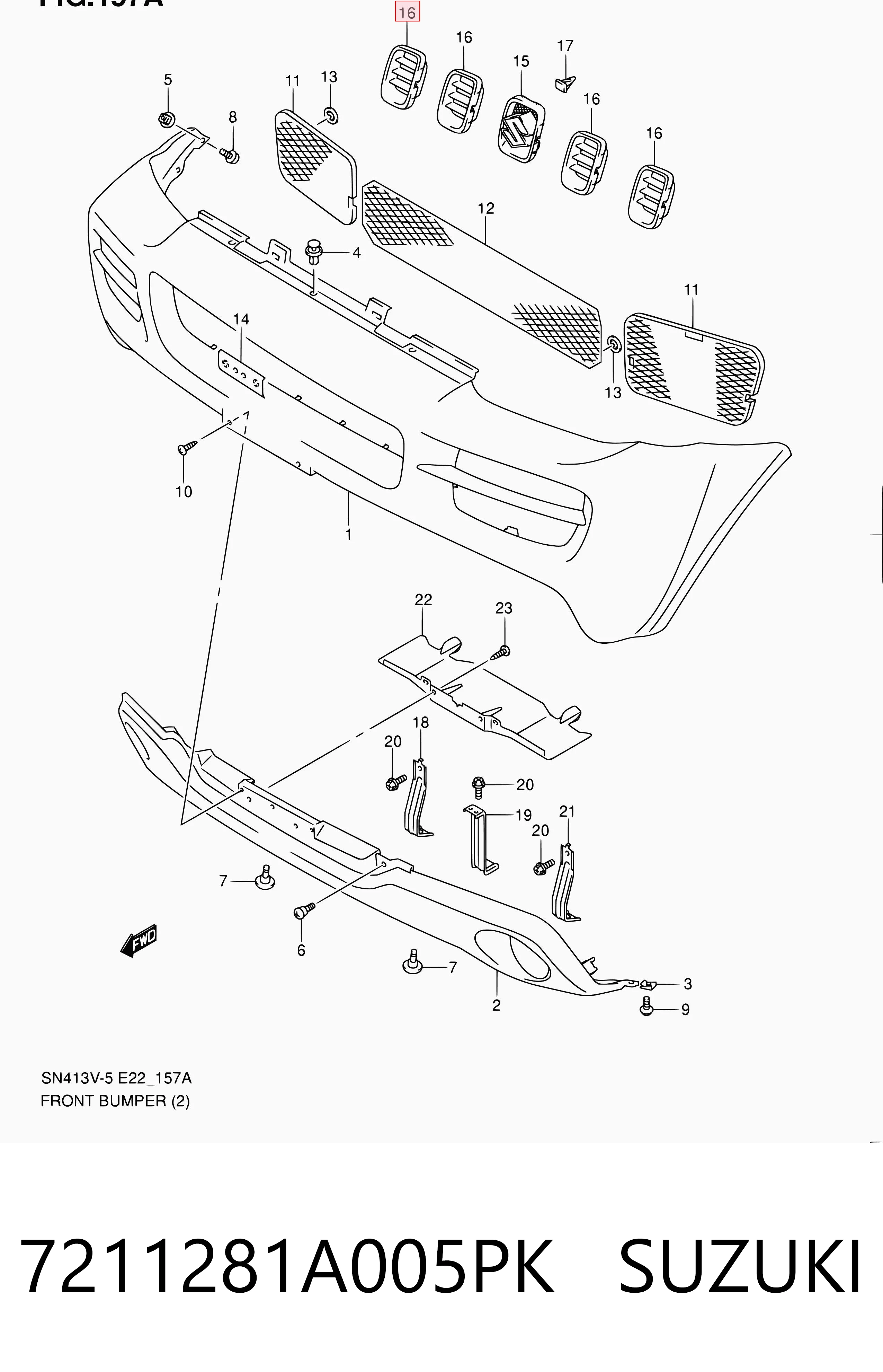 Облицовка радиатора Suzuki Jimny внедорожник (FJ) (1998 - 2026) цена, от 13.59 USD