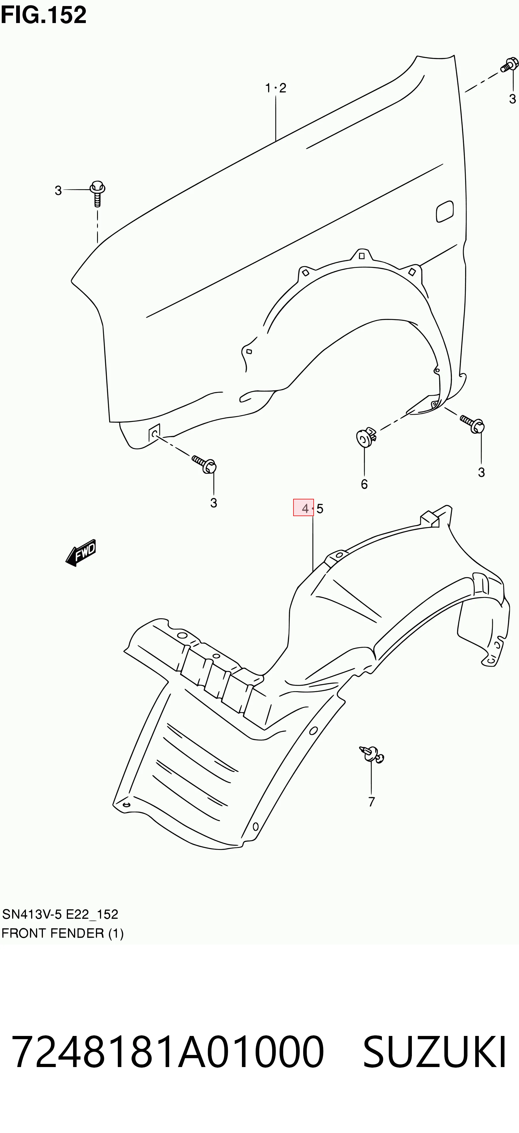 7248181A01000 Suzuki Подкрыльник переднего крыла, правый